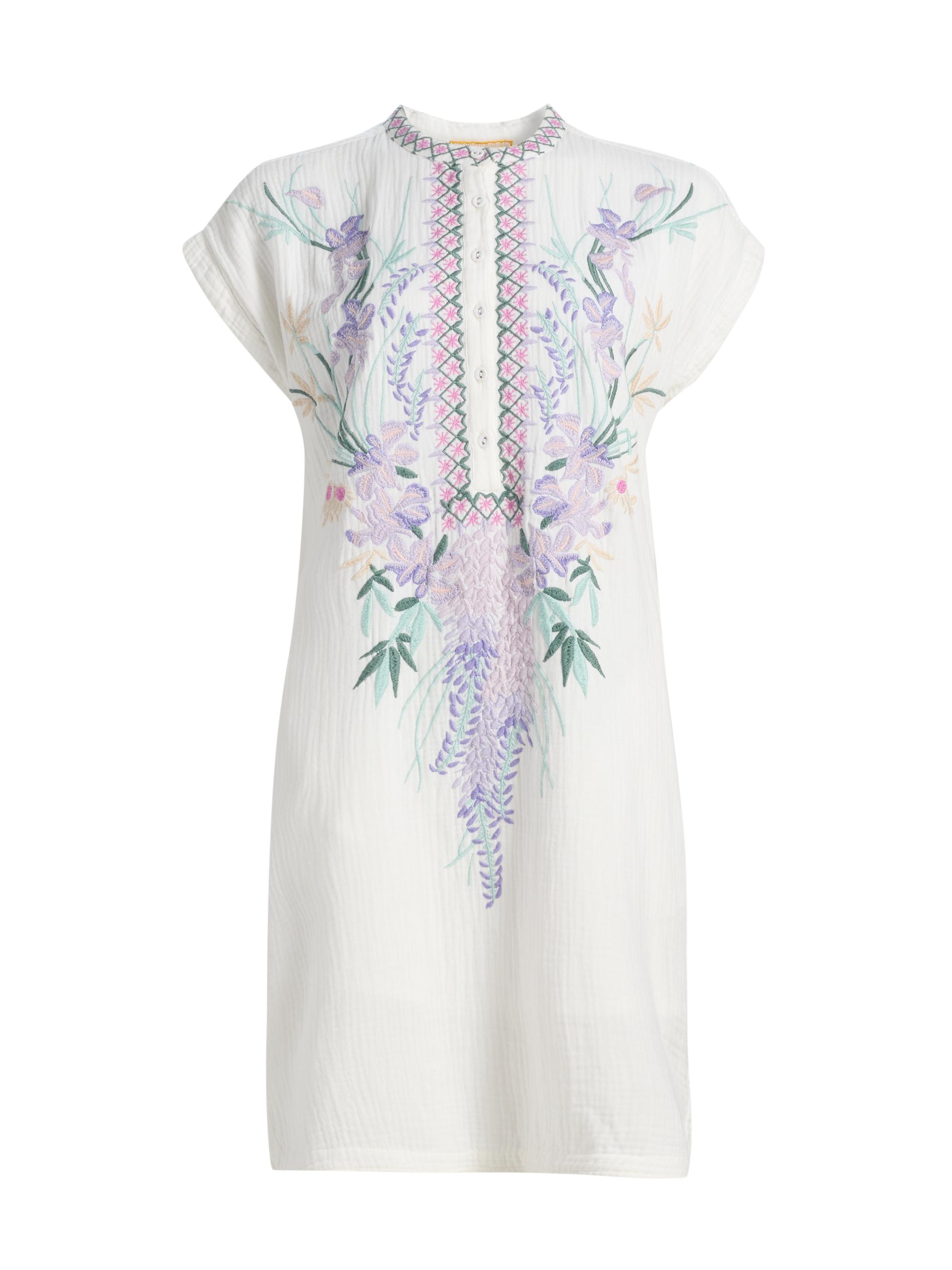 Johnny Was Women's Mishti Floral Cotton Minidress - Natural