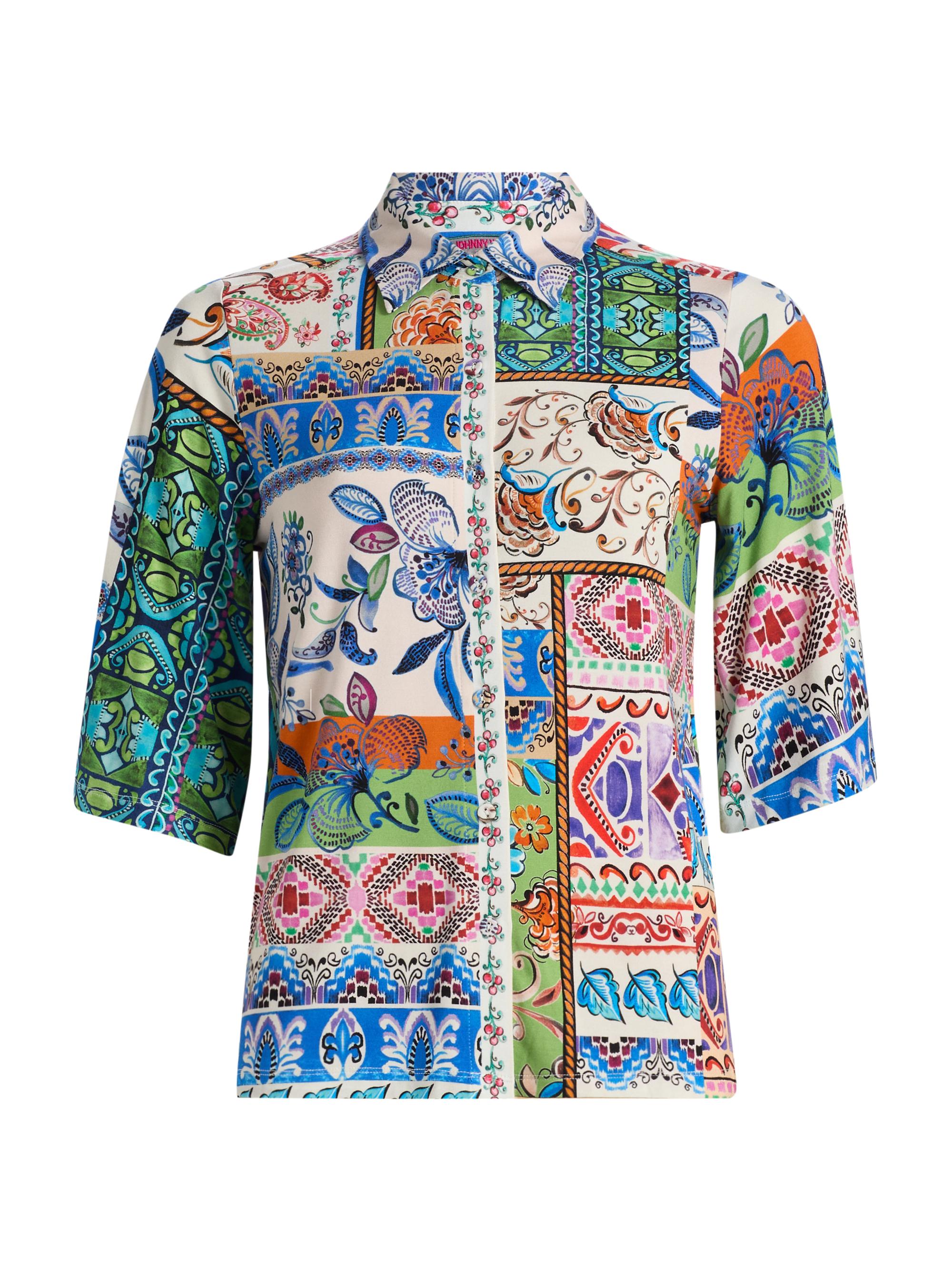 Johnny Was Women's The Janie Printed Shirt - Armeria Mix
