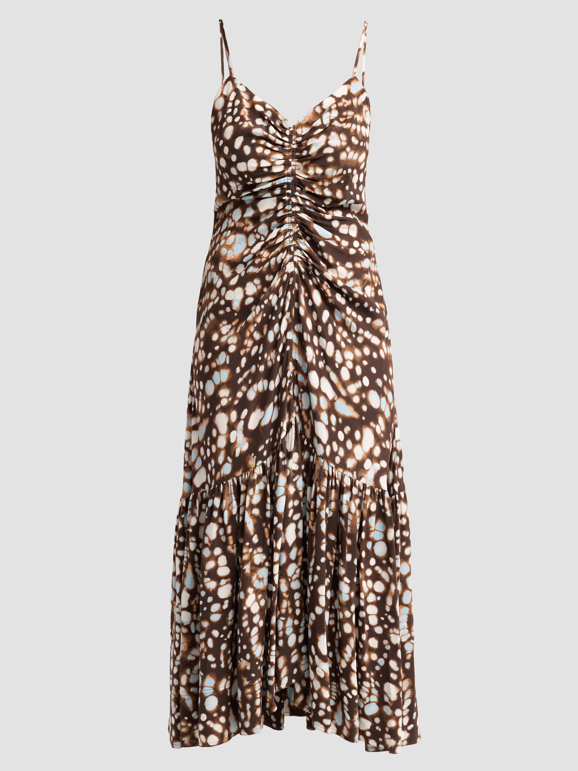 A.L.C. Women's Lindsey Gathered Speckled Midi Dress - Ganache Multi