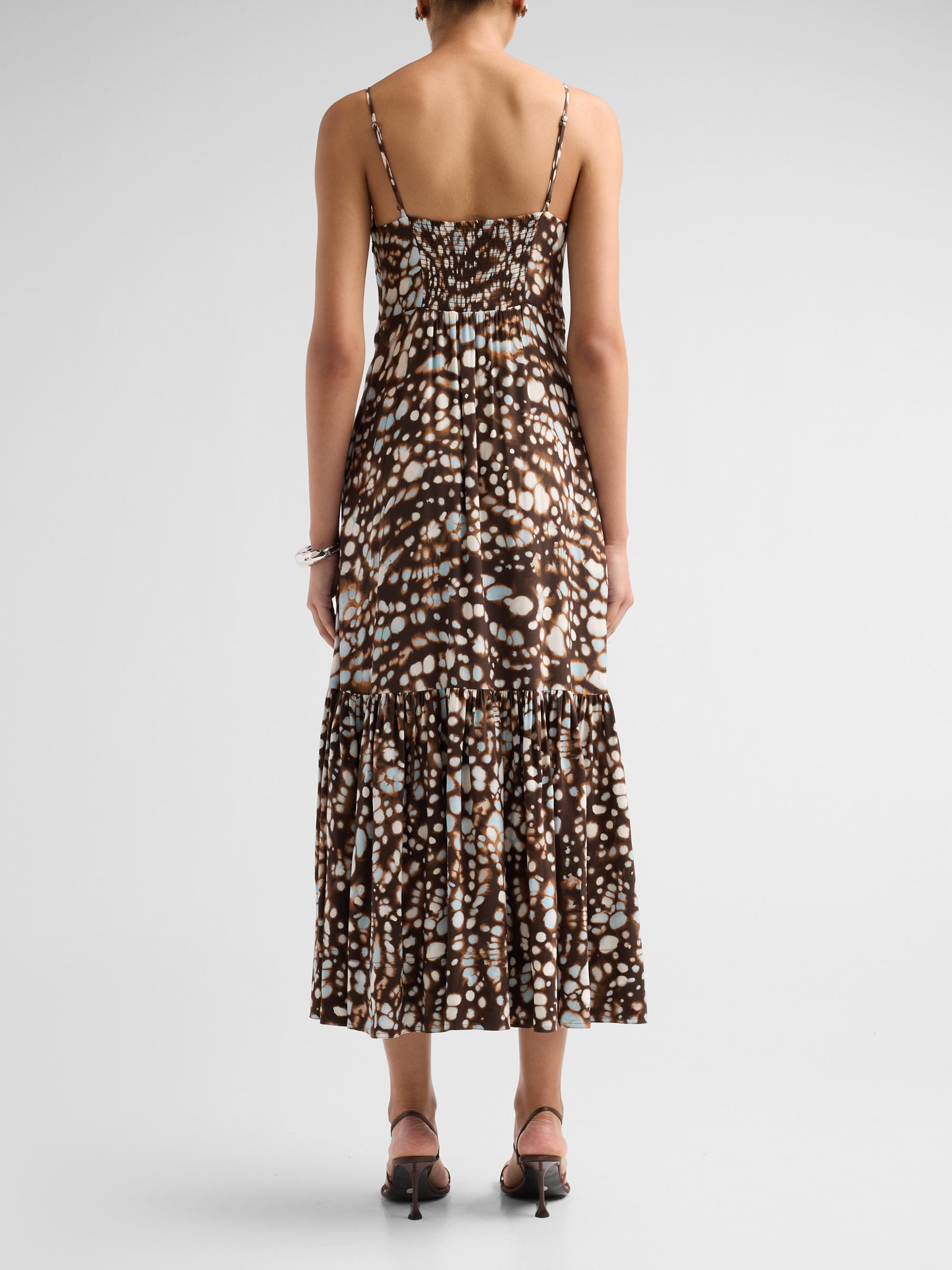 A.L.C. Women's Lindsey Gathered Speckled Midi Dress - Ganache Multi | Thumbnail 3