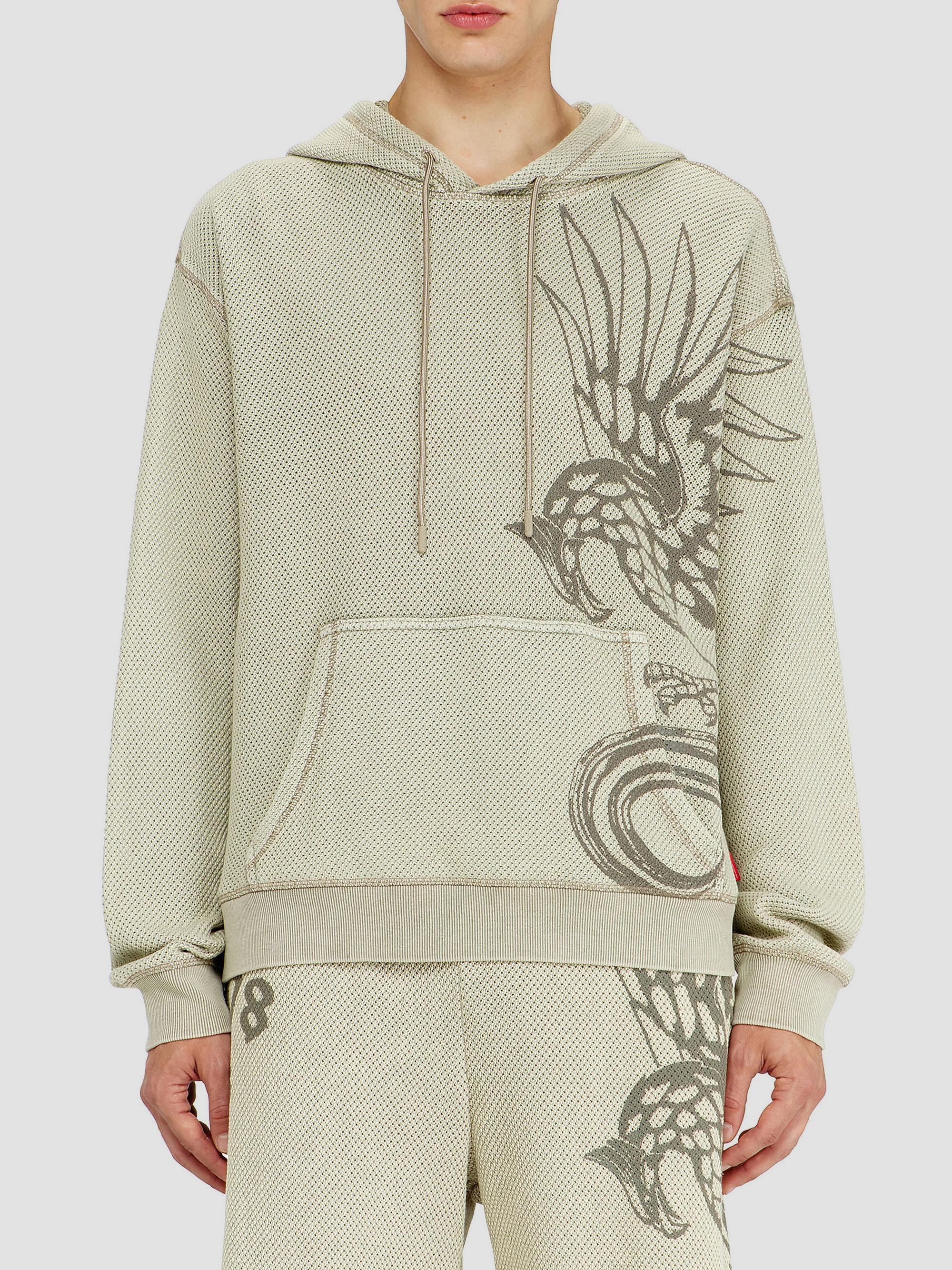 Diesel Norm Eagle-Graphic Acid-Wash Mesh Hoodie | Saks Fifth Avenue