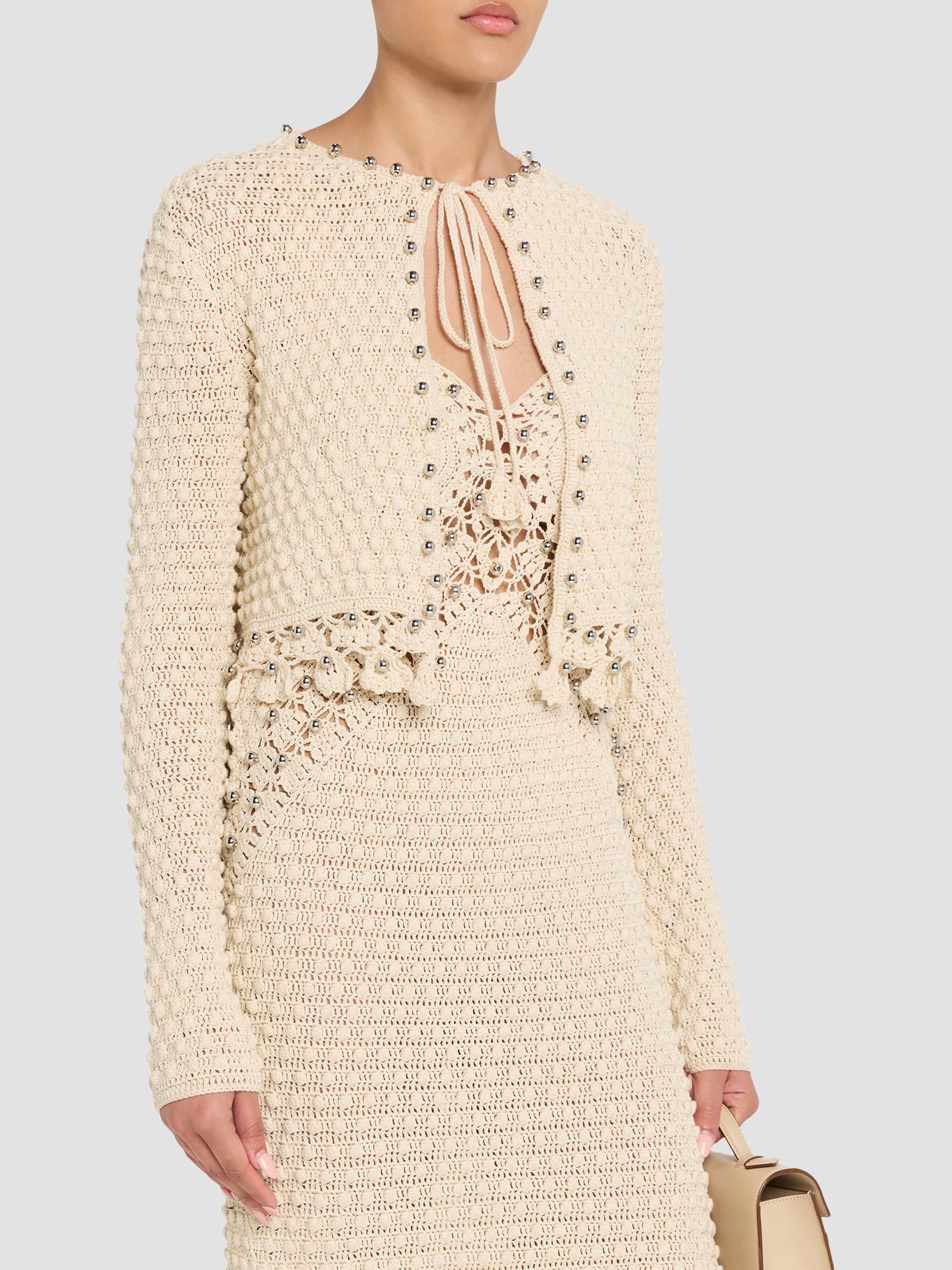 Rabanne Crochet Embellished Cardigan | Saks Fifth Avenue