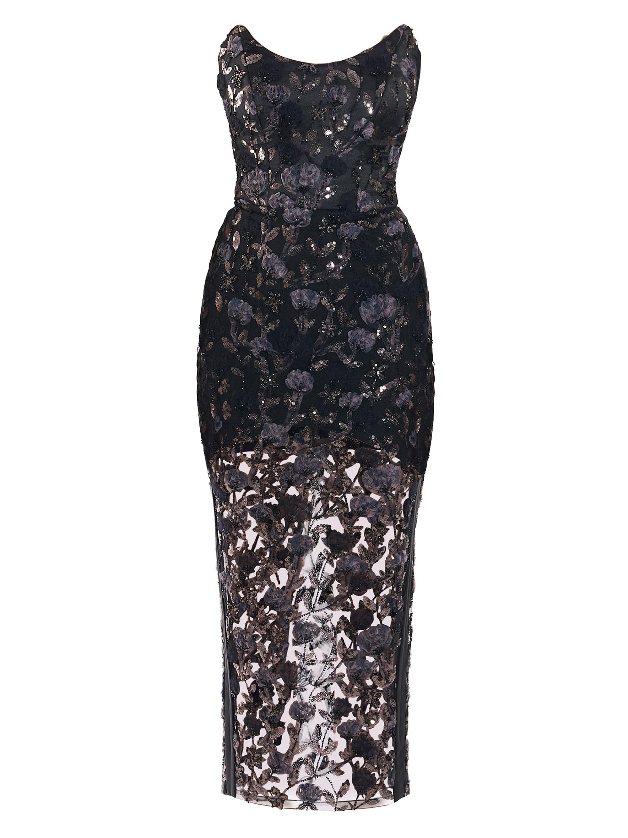 SHO BY TADASHI SHOJI ワンピース Sho by Tadashi Shoji Lace V-neck Column Gown | Saks Fifth Avenue