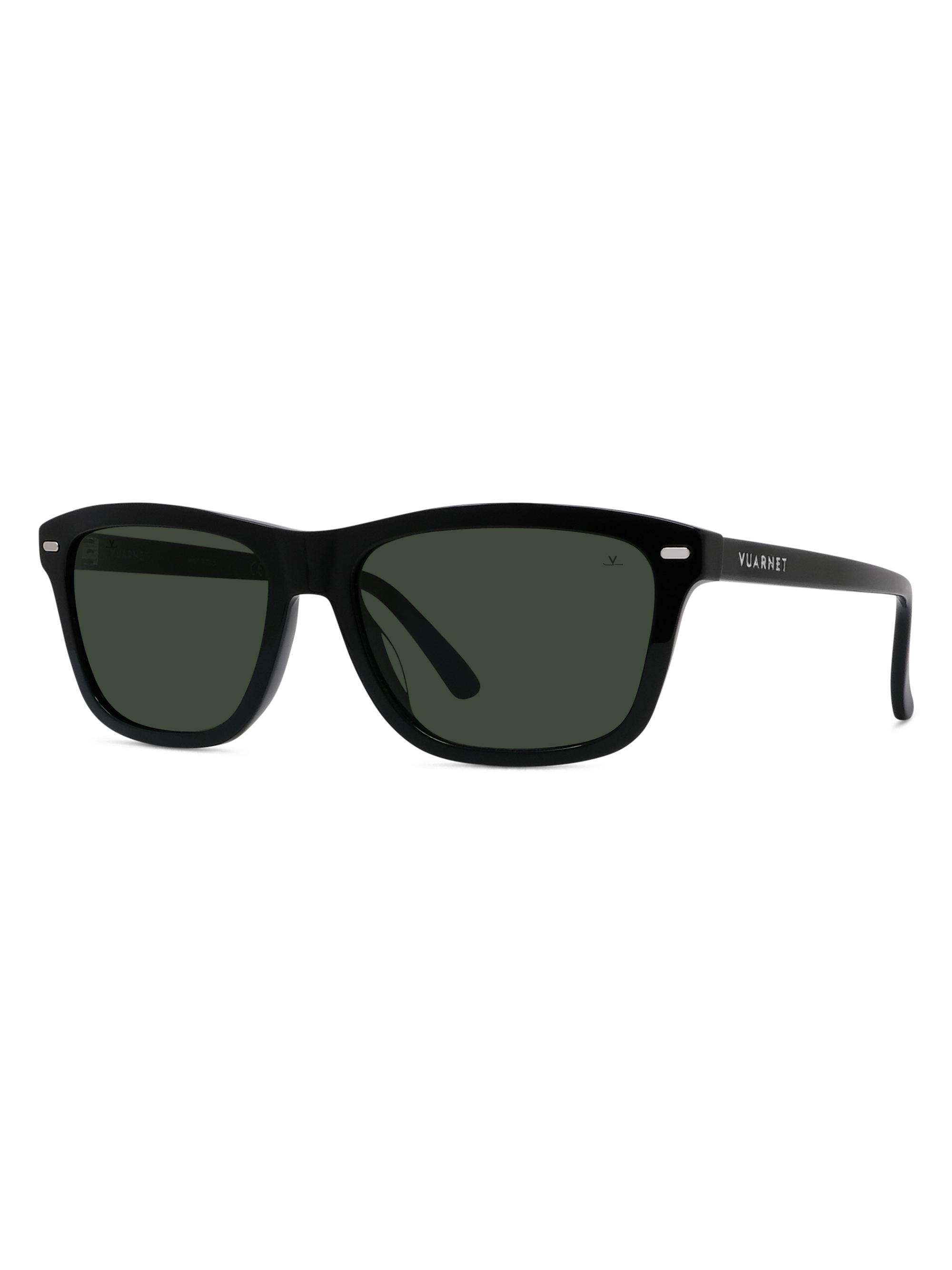 Vuarnet Men's Lifestyle-Belvedere 57MM Rectangular Sunglasses - Shiny Black Smoke