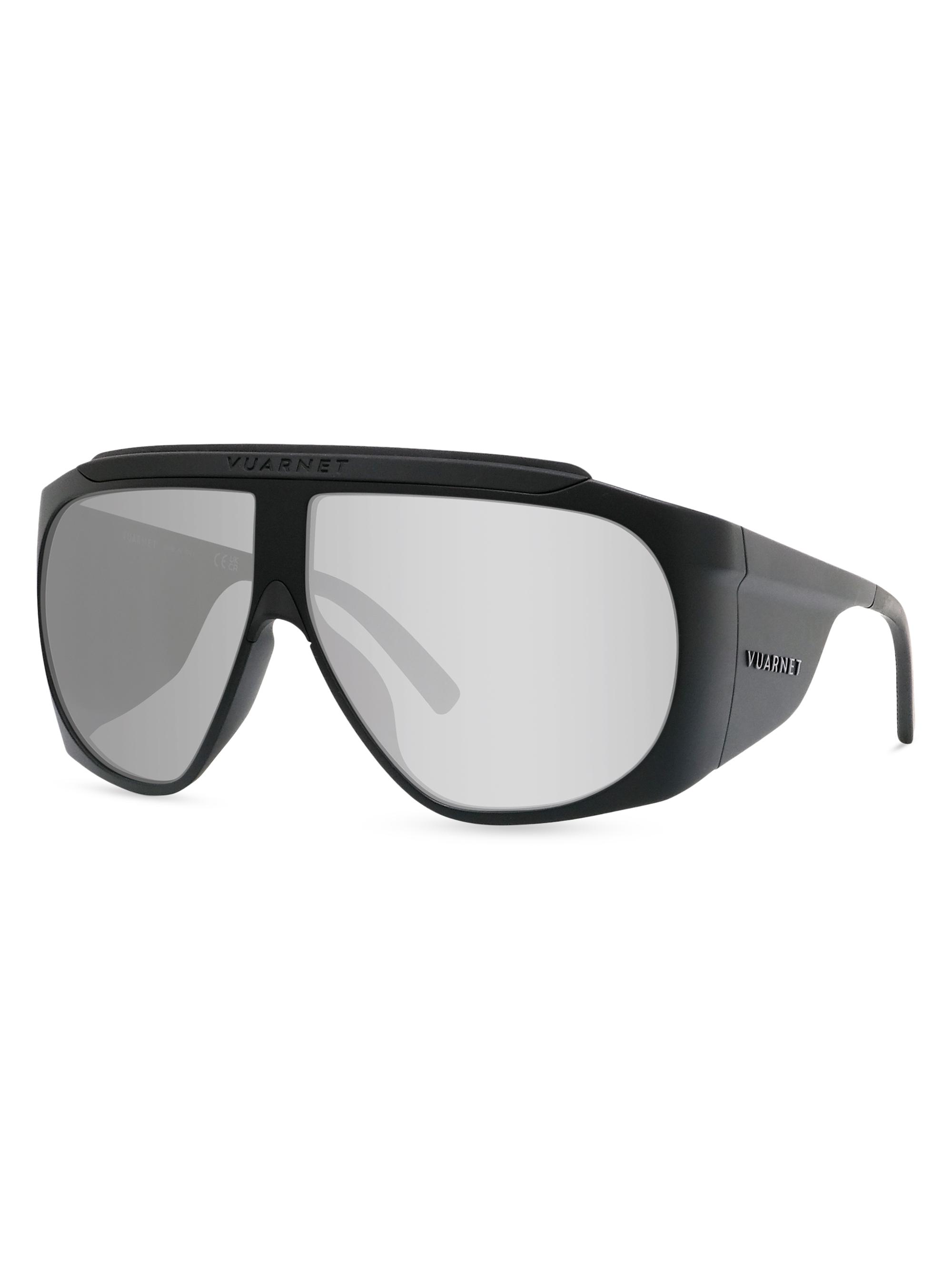 Vuarnet Men's Outdoor-Altitude 68MM Shield Sunglasses - Matte Black Blue Mirror