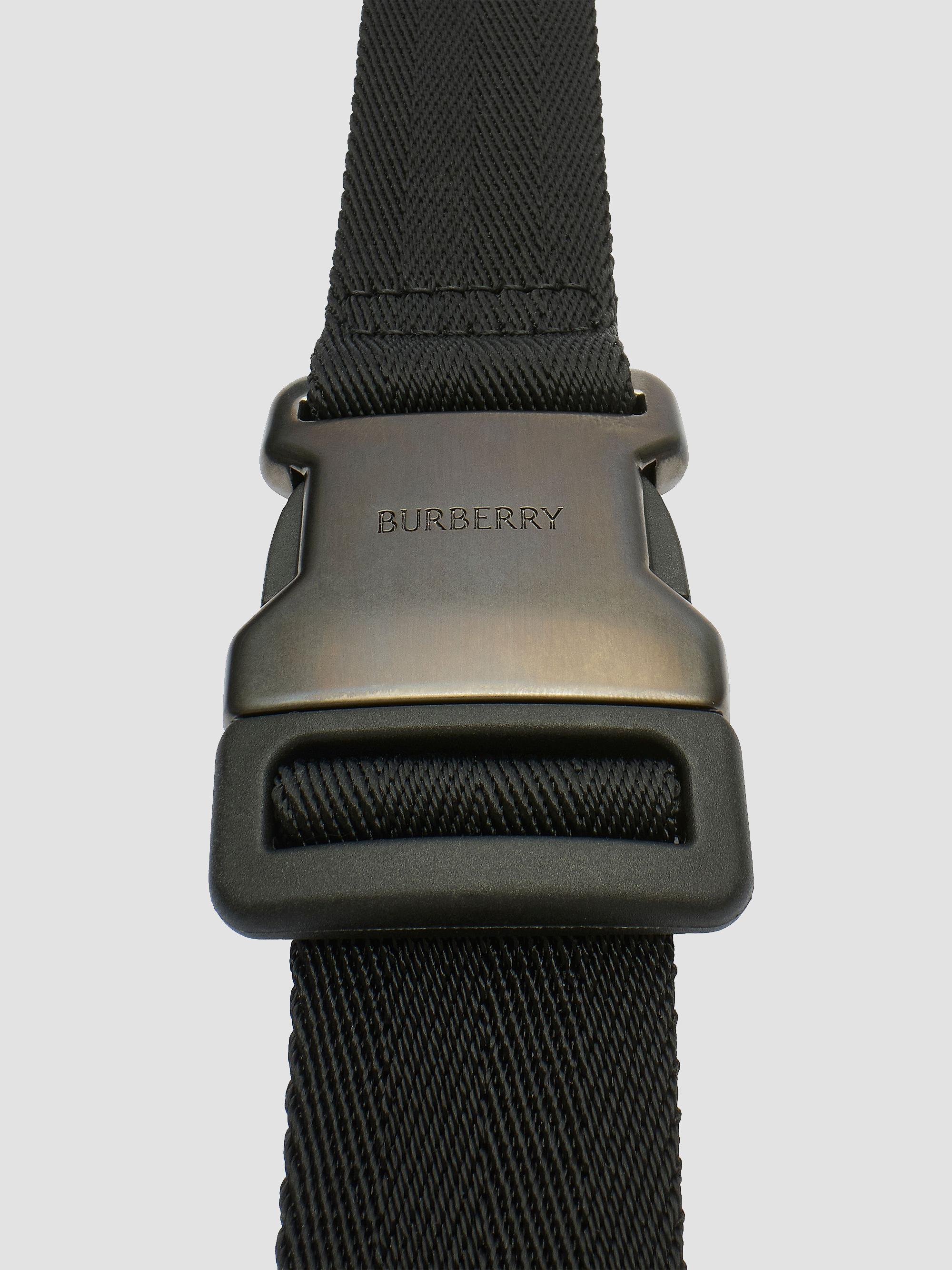 Burberry Men's Check Coated Canvas Belt Bag - Navy | Thumbnail 5