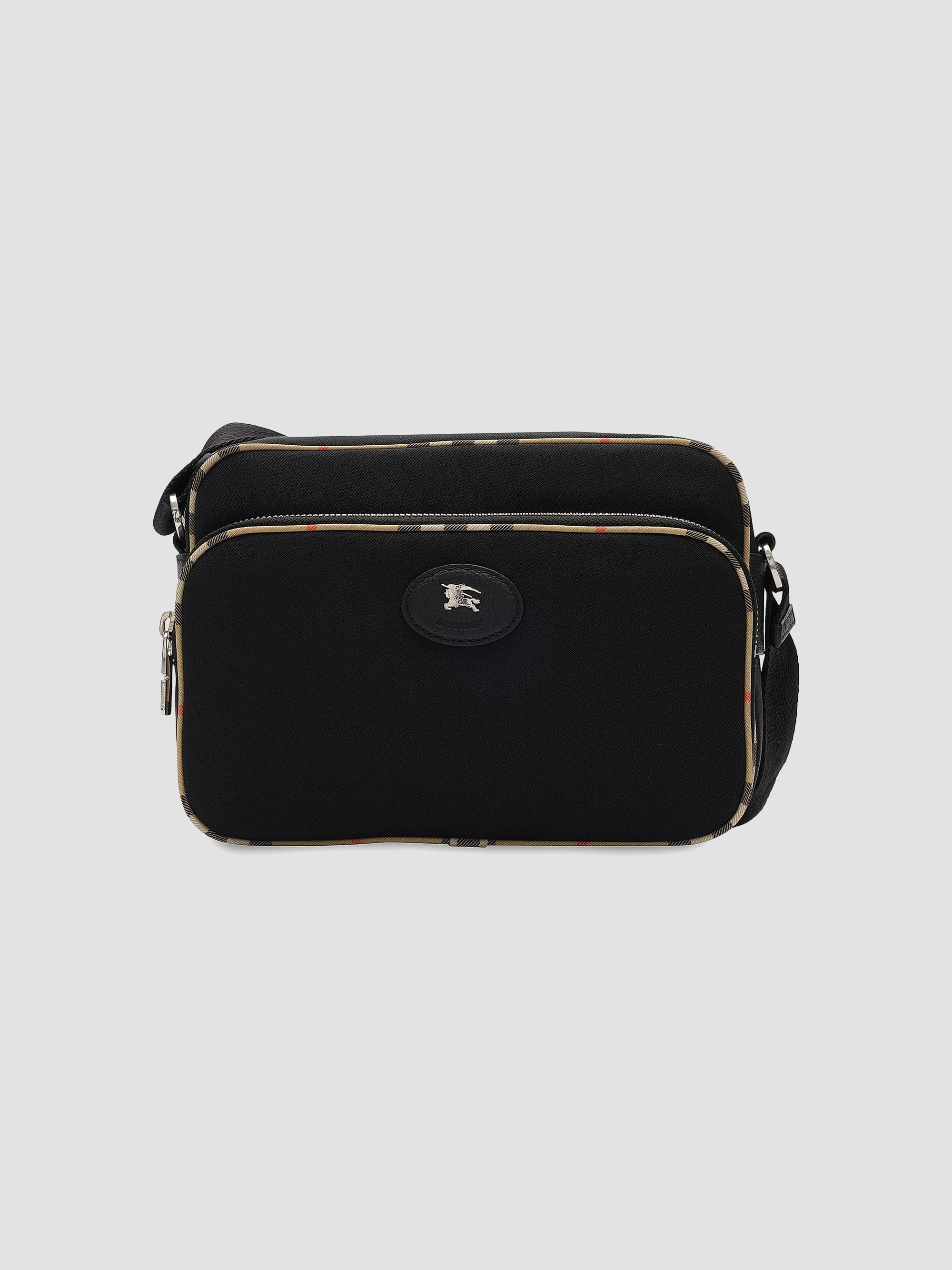 Burberry Men's EKD Stamp Check-Trim Crossbody Bag - Black | Thumbnail 5
