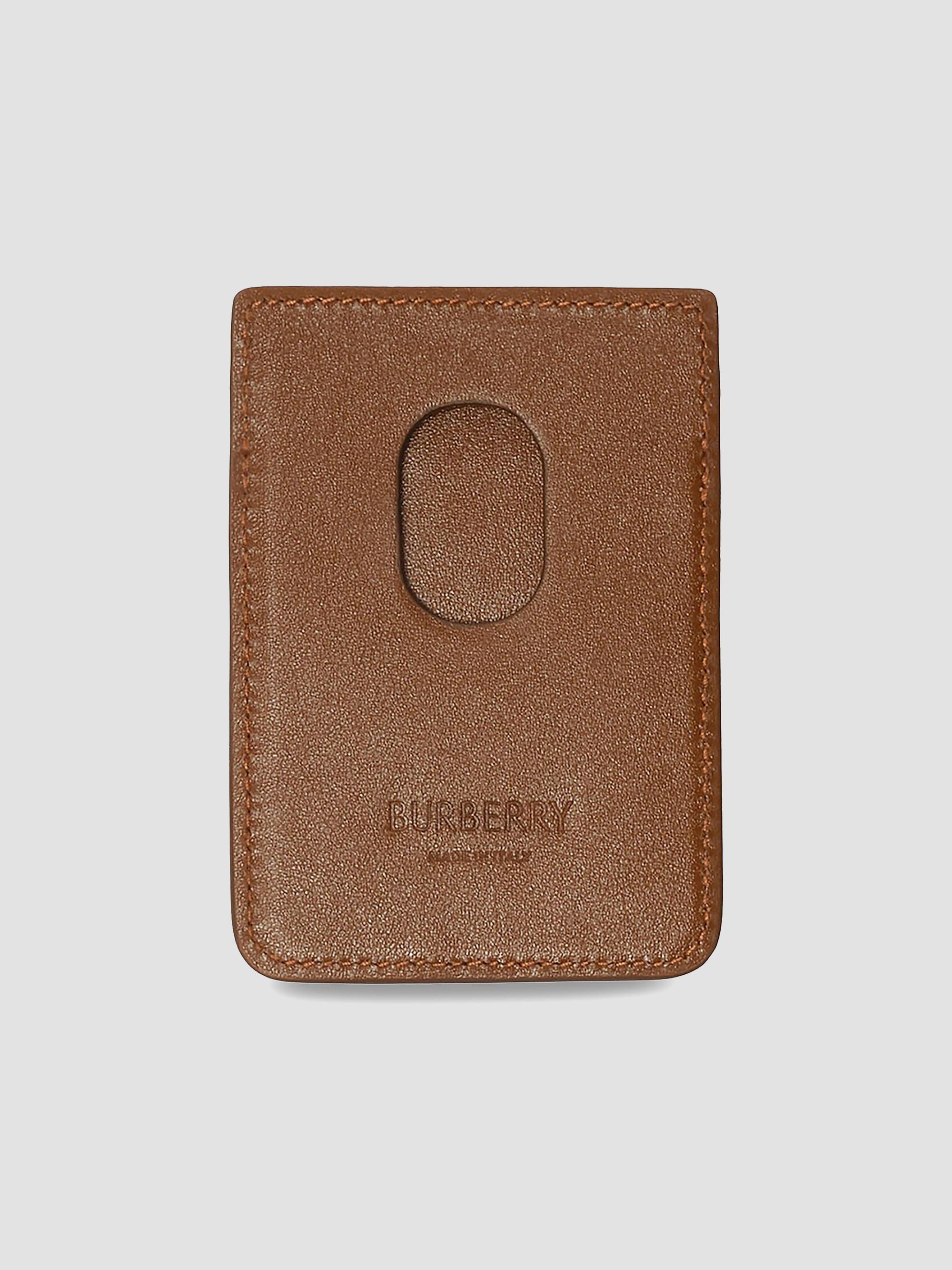 Burberry MagSafe Pop Check Leather Phone Card Case | Saks Fifth Avenue