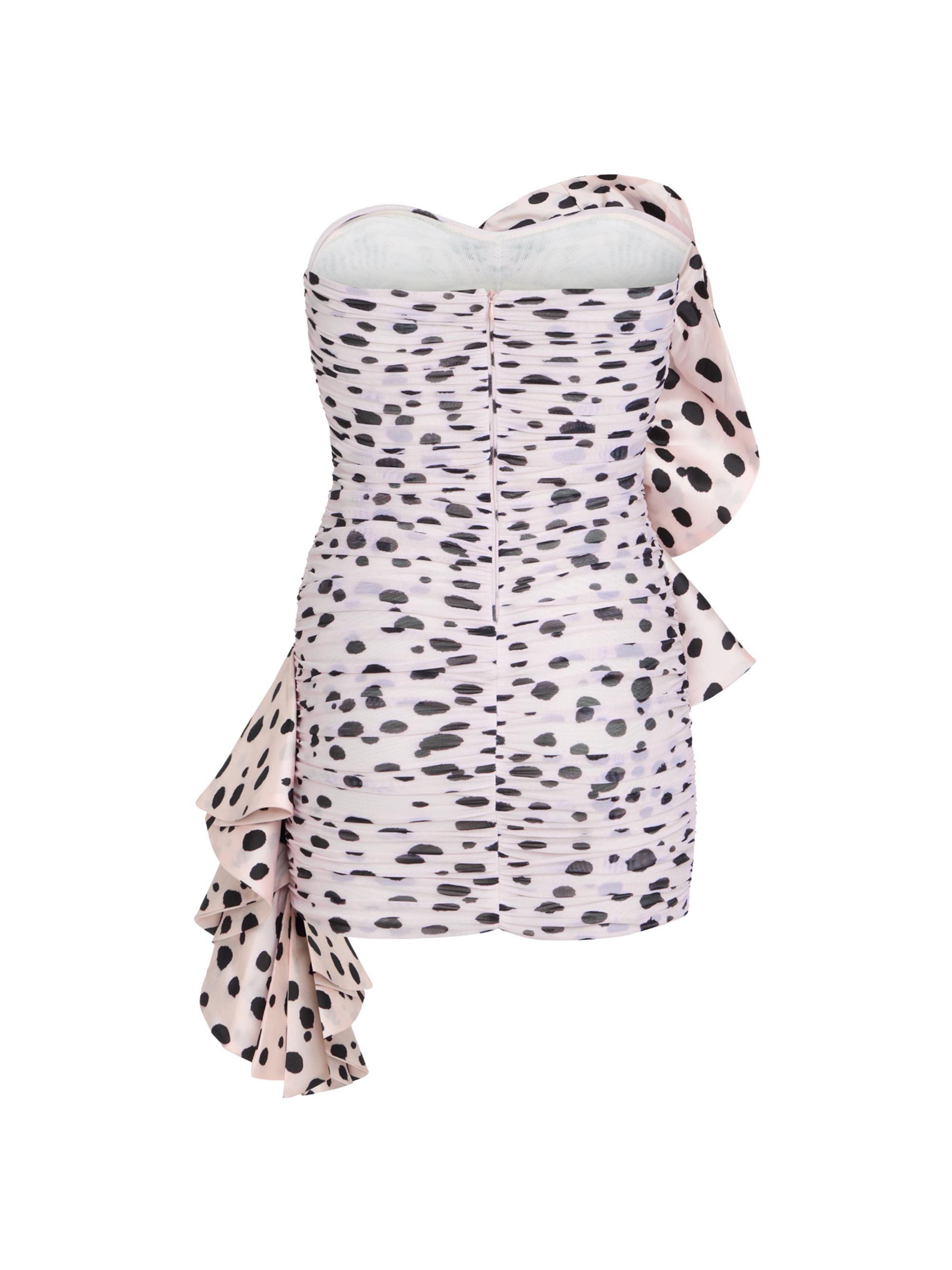 PatBO Women's Runway Ruched Dotted Strapless Minidress - Dots | Thumbnail 5