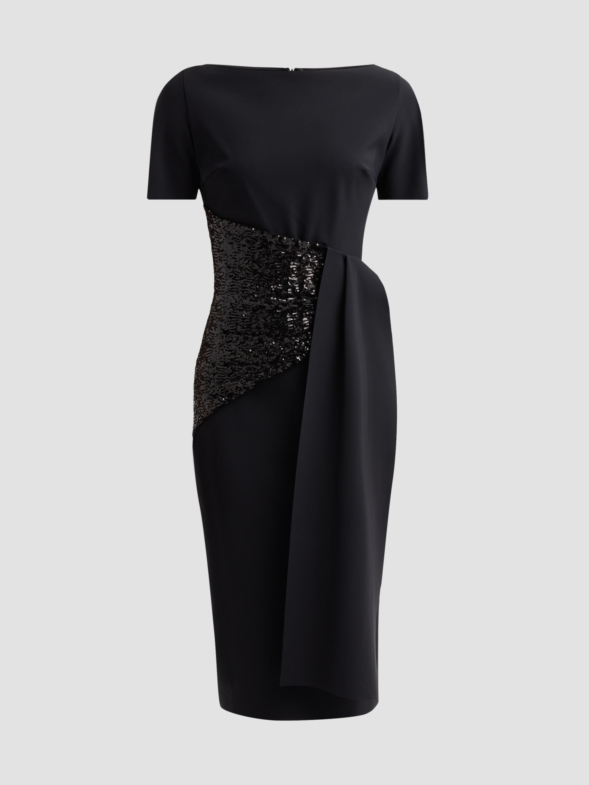 Chiara Boni La Petite Robe Women's Sedva Sequin-Embellished Sheath Midi Dress - Black