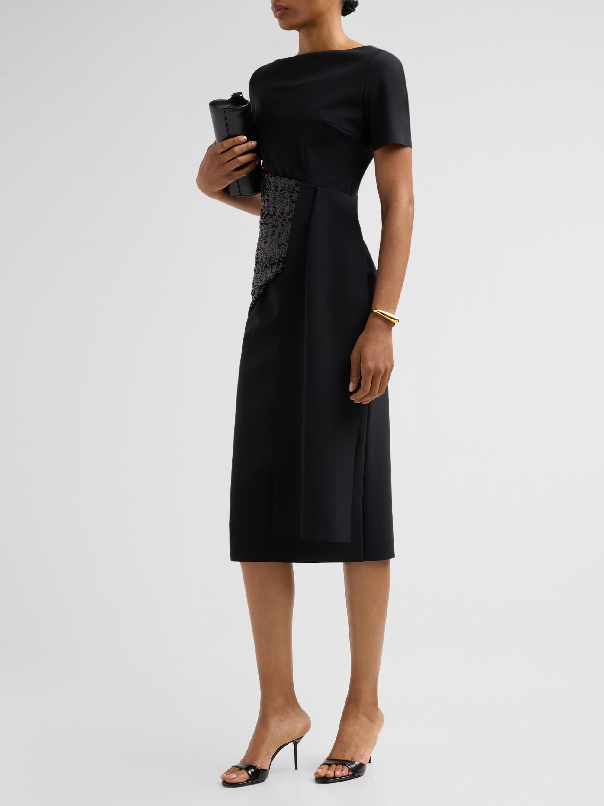 Chiara Boni La Petite Robe Women's Sedva Sequin-Embellished Sheath Midi Dress - Black | Thumbnail 4