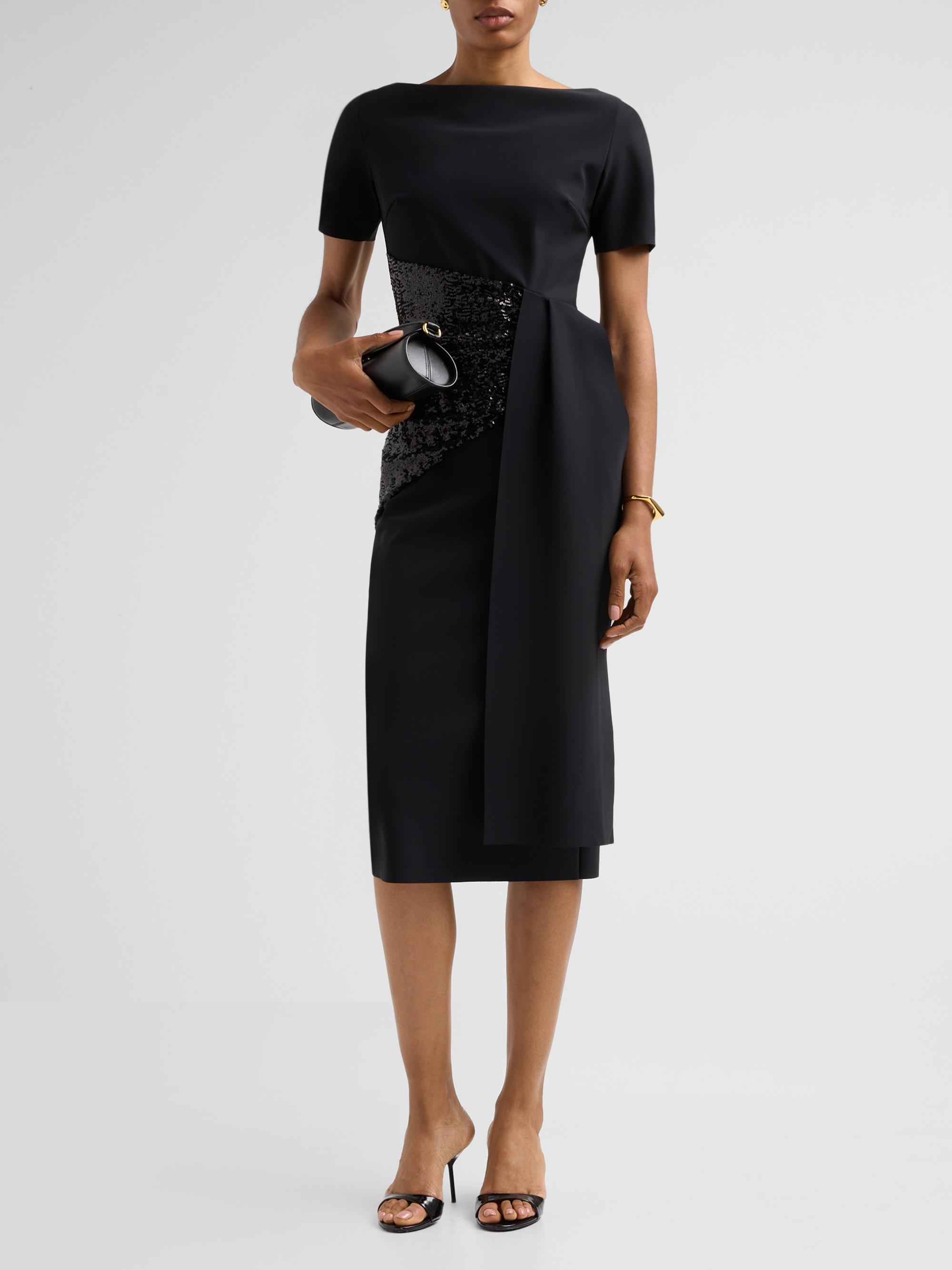 Chiara Boni La Petite Robe Women's Sedva Sequin-Embellished Sheath Midi Dress - Black | Thumbnail 2