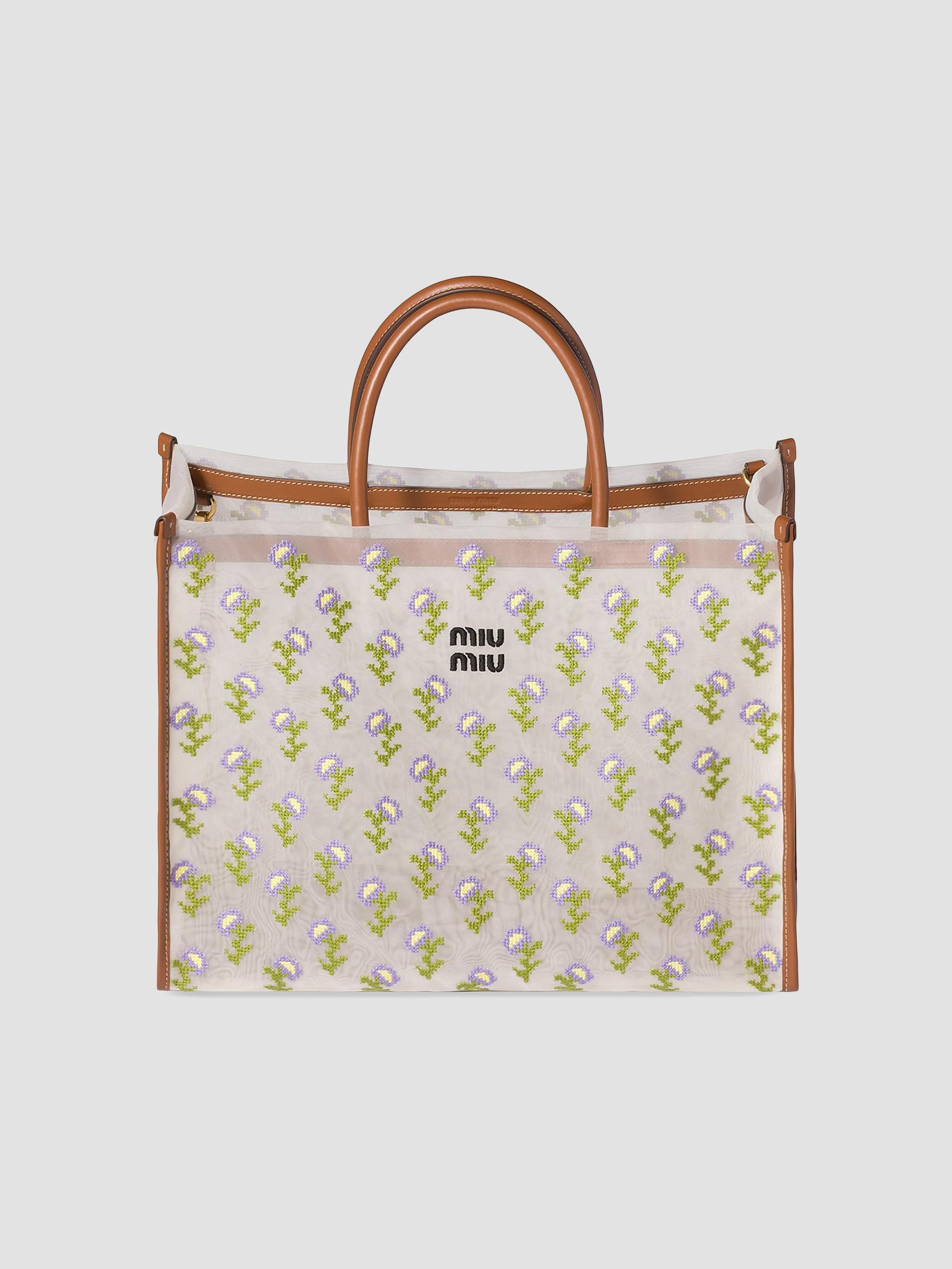Miu Miu Embroidered Mesh Shopping Bag | Saks Fifth Avenue