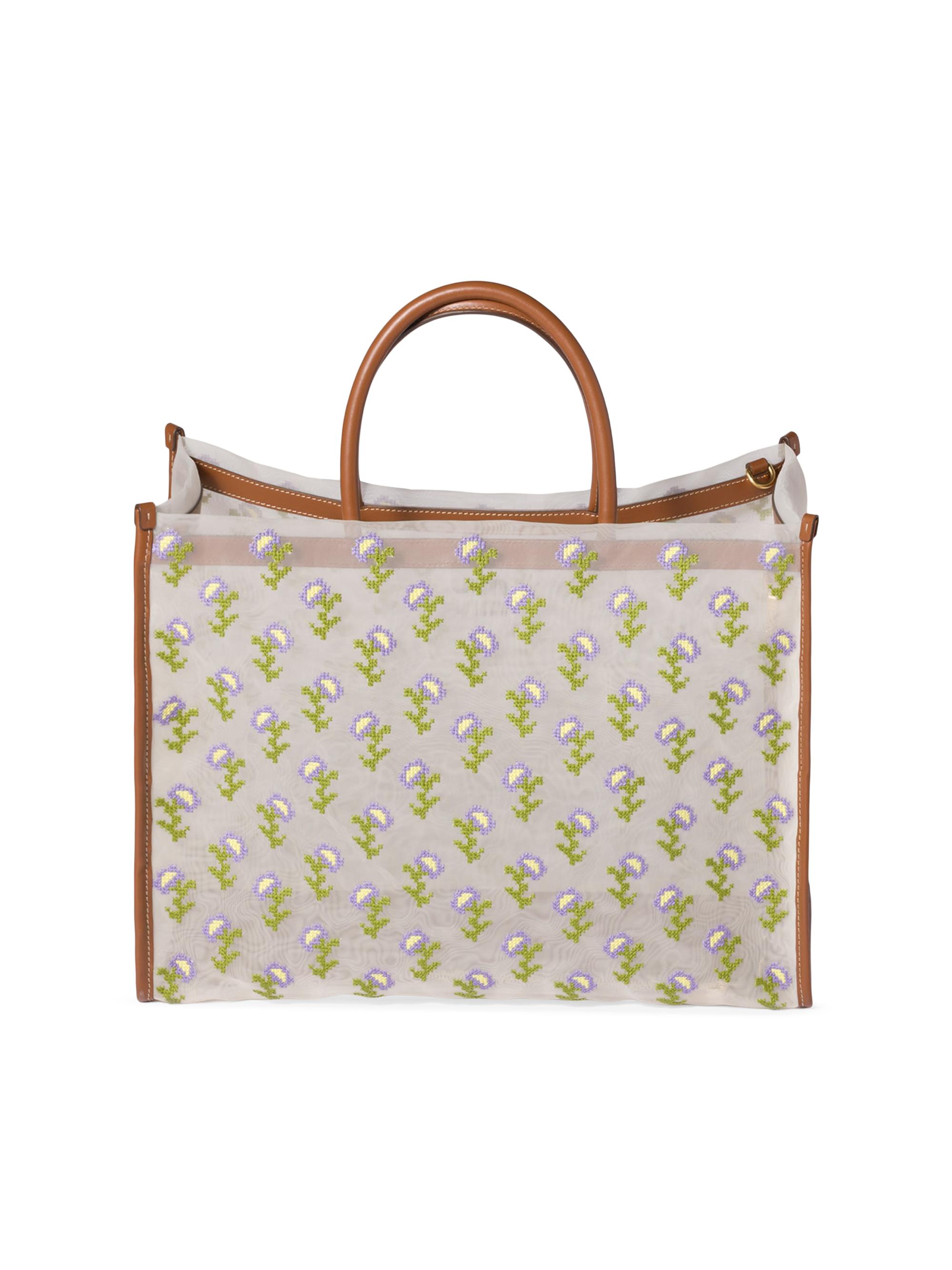 Miu Miu Embroidered Mesh Shopping Bag | Saks Fifth Avenue