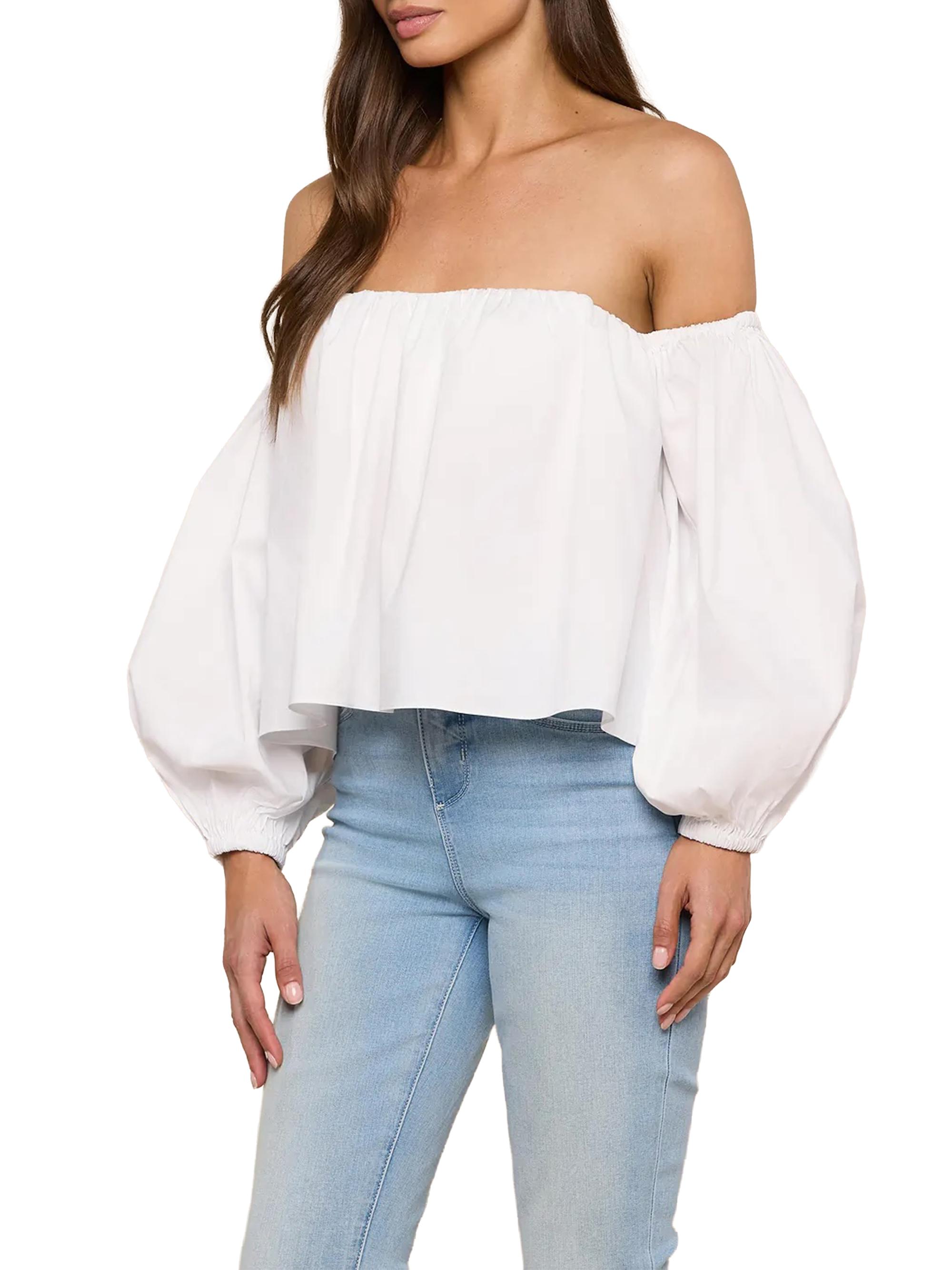 L'AGENCE Sarai Cotton-Blend Off-The-Shoulder Top | Saks Fifth Avenue