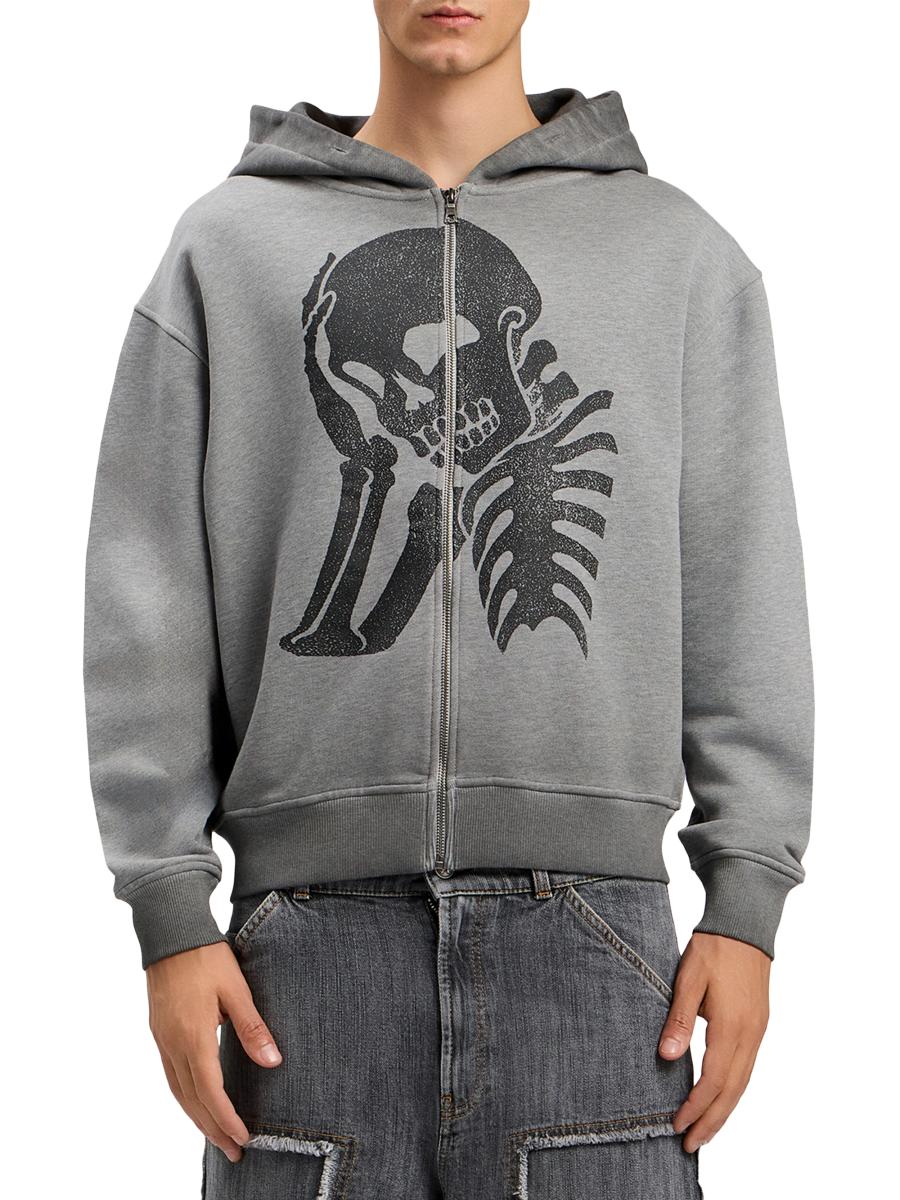 Palm Angels Skull-Print Logo Zip-Front Hoodie | Saks Fifth Avenue