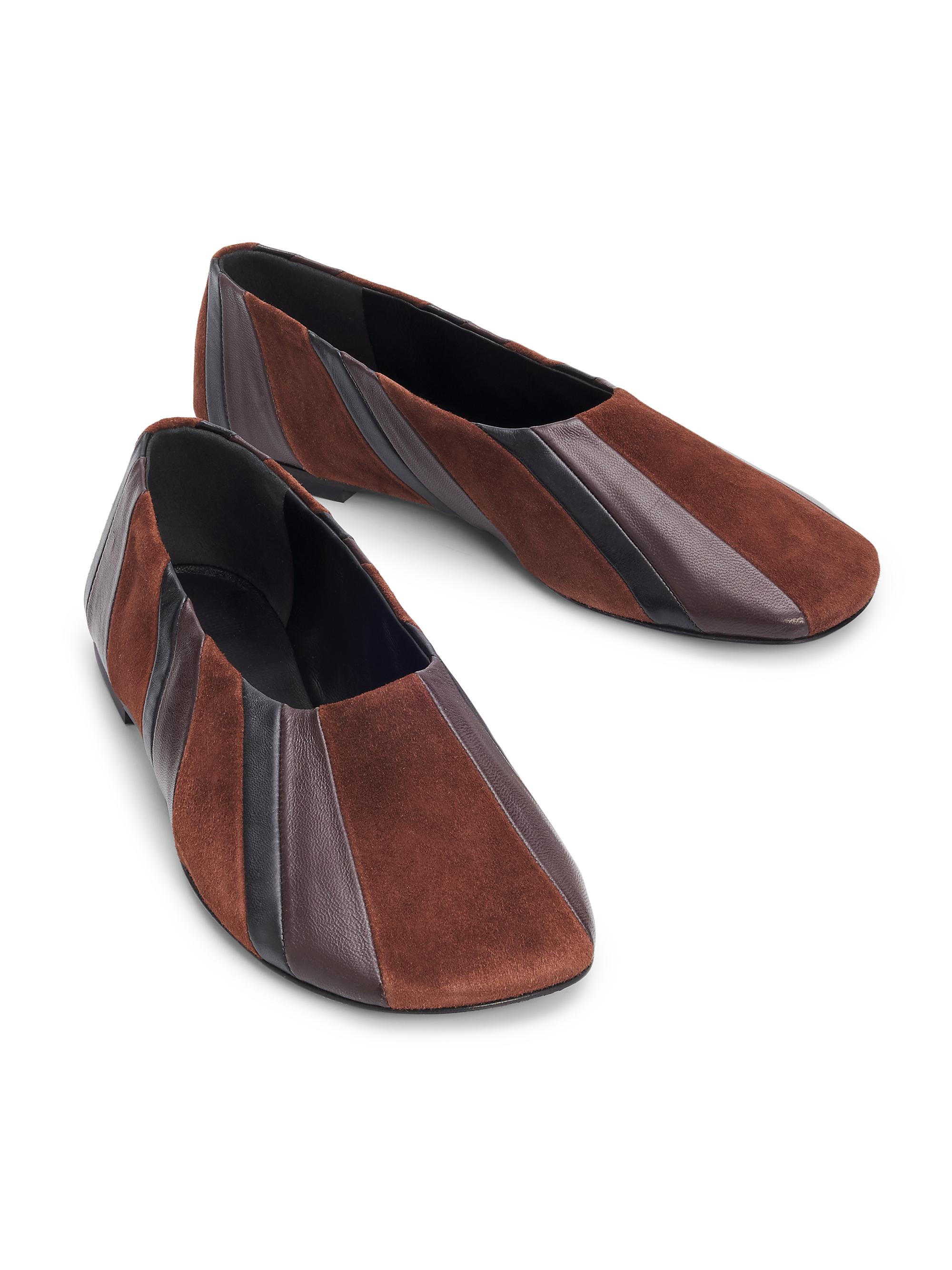 Proenza Schouler Women's Glove Pieced Leather & Suede Slippers - Black Espresso Multi | Thumbnail 2