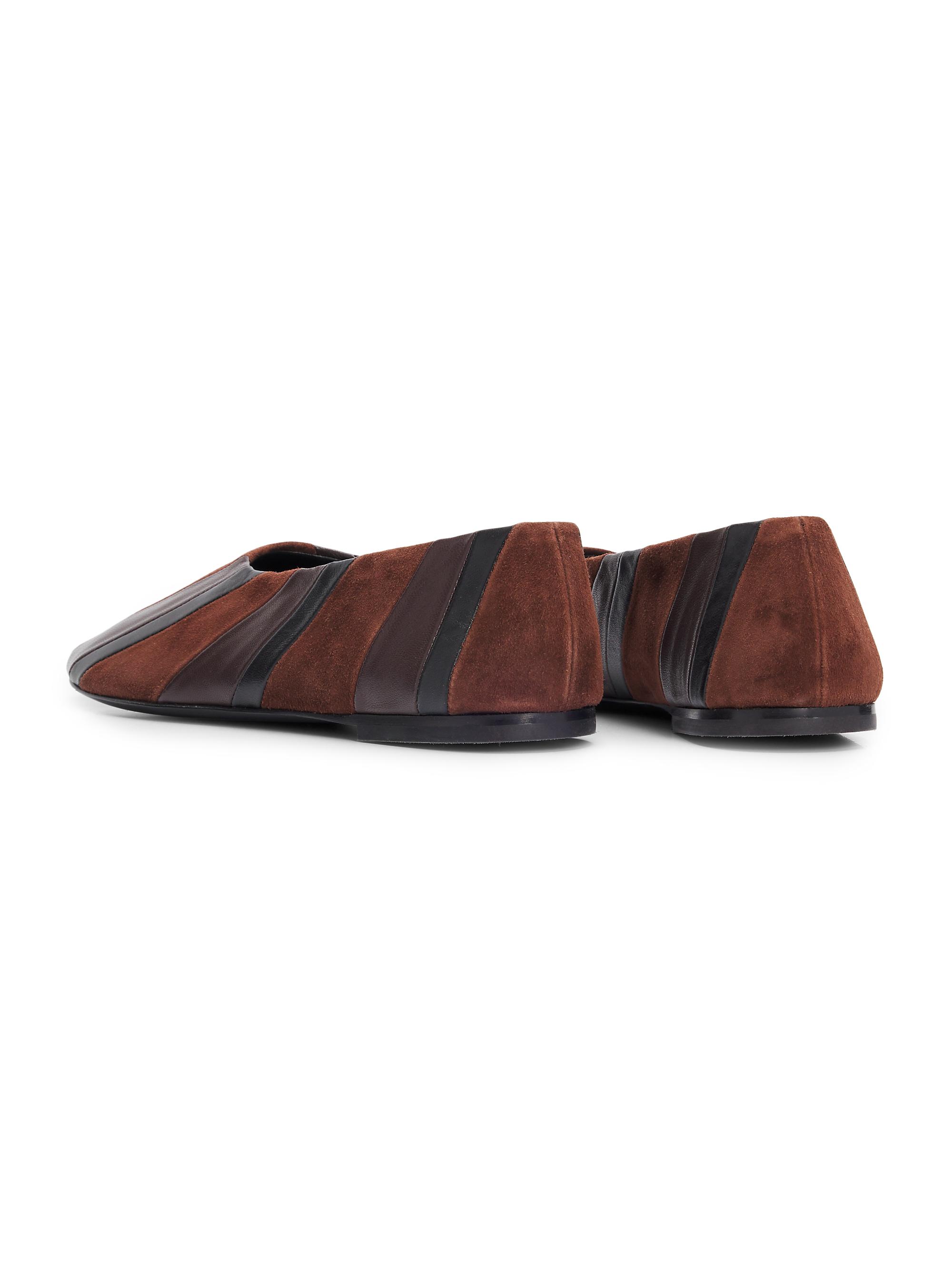 Proenza Schouler Women's Glove Pieced Leather & Suede Slippers - Black Espresso Multi | Thumbnail 3