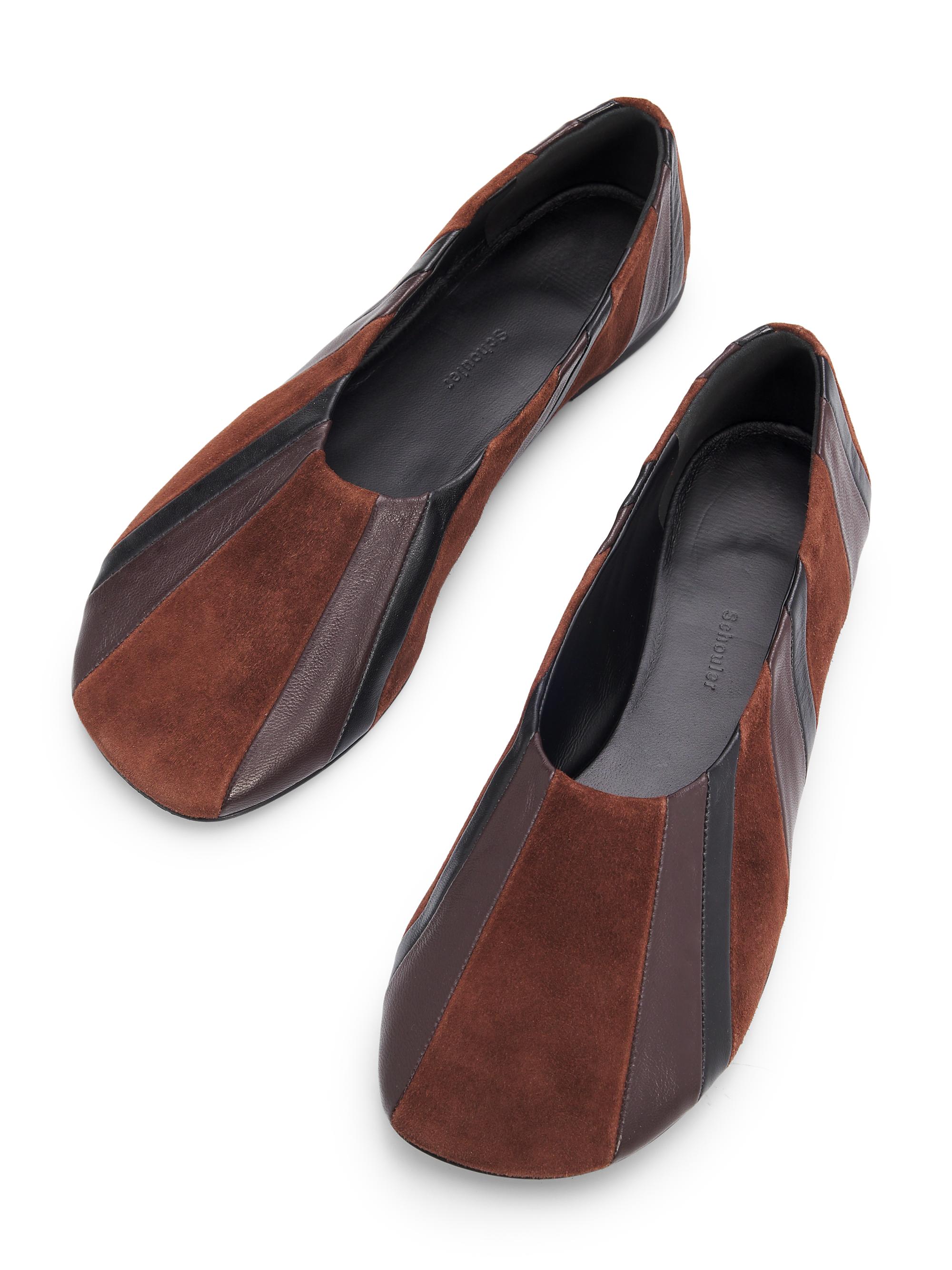 Proenza Schouler Women's Glove Pieced Leather & Suede Slippers - Black Espresso Multi | Thumbnail 4