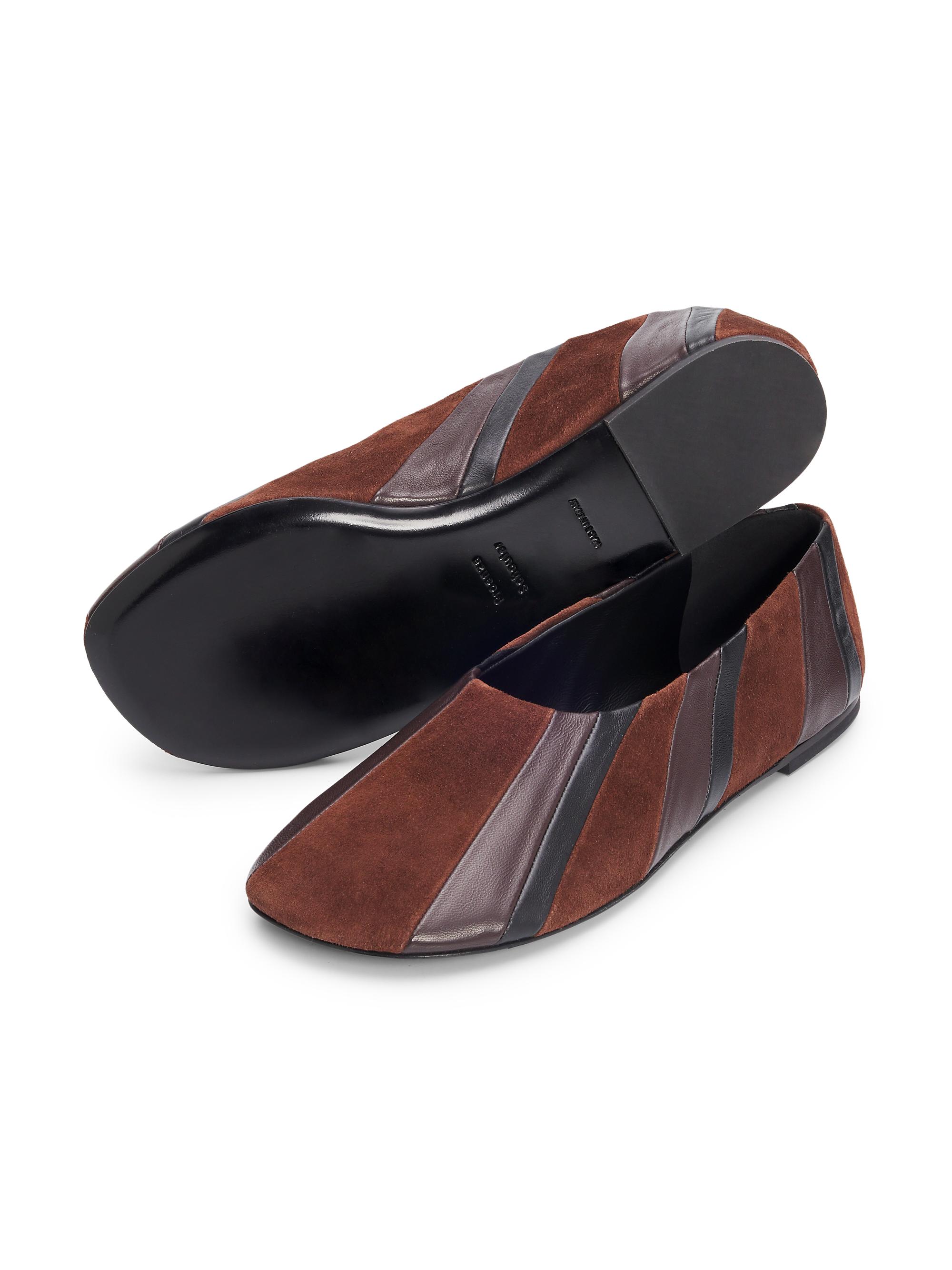 Proenza Schouler Women's Glove Pieced Leather & Suede Slippers - Black Espresso Multi | Thumbnail 5