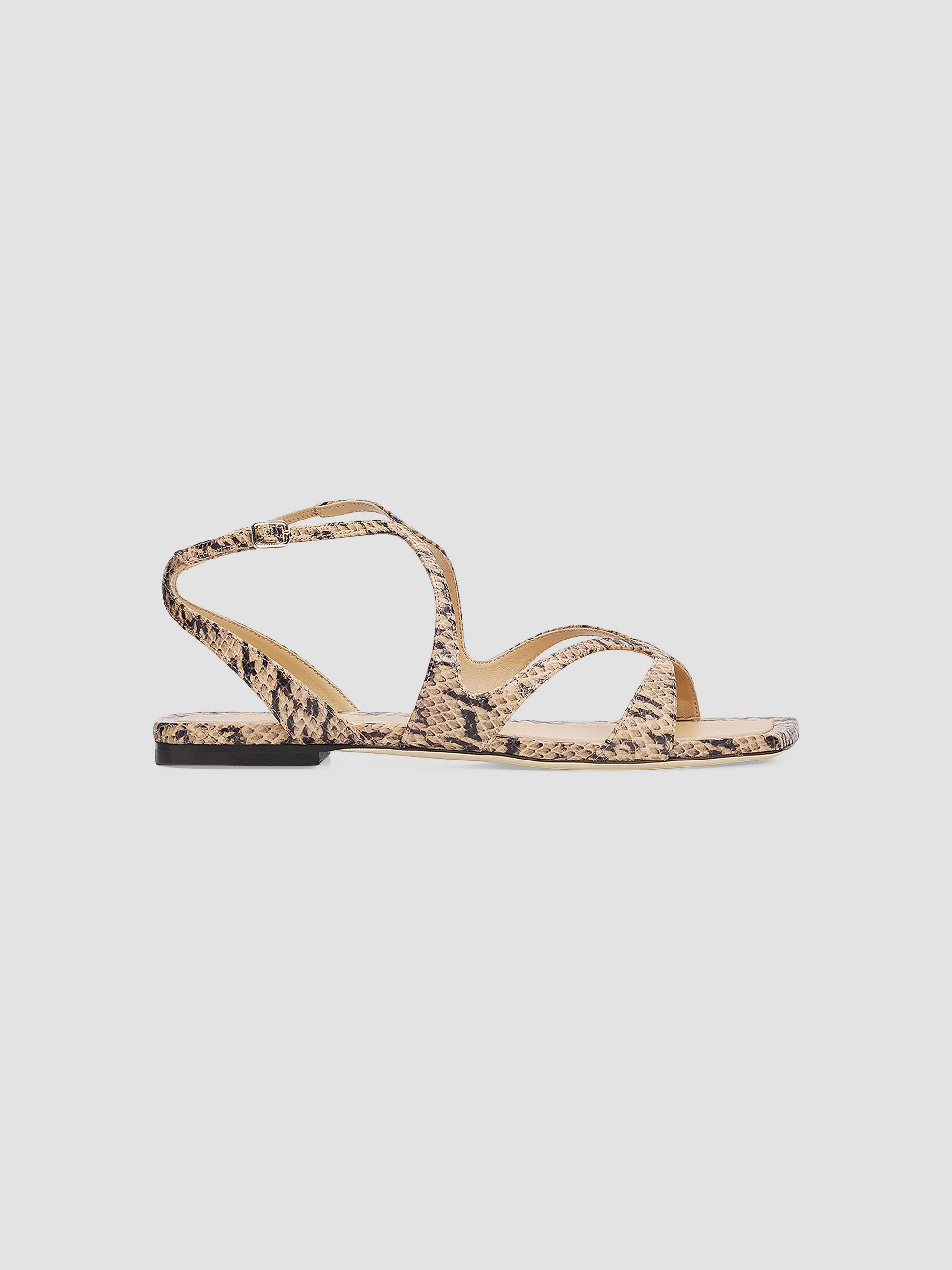 Jimmy Choo Women's Ayla Snake-Printed Leather Strappy Flat Sandals - Chai | Thumbnail 7