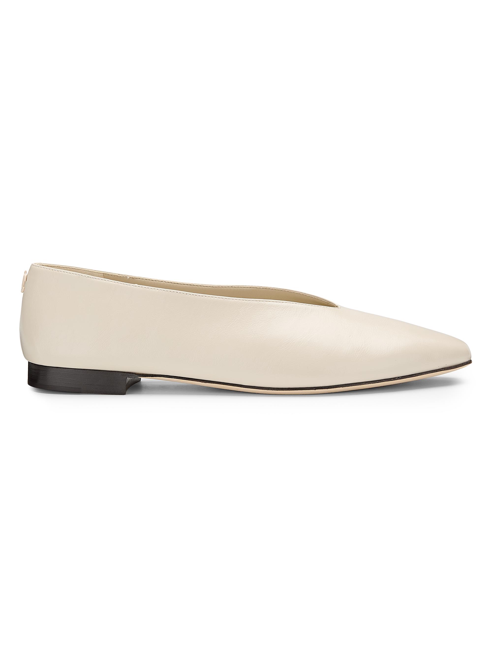 Jimmy Choo Women's Margot Shiny Leather Ballet Flats - Bone - Women's Clothing