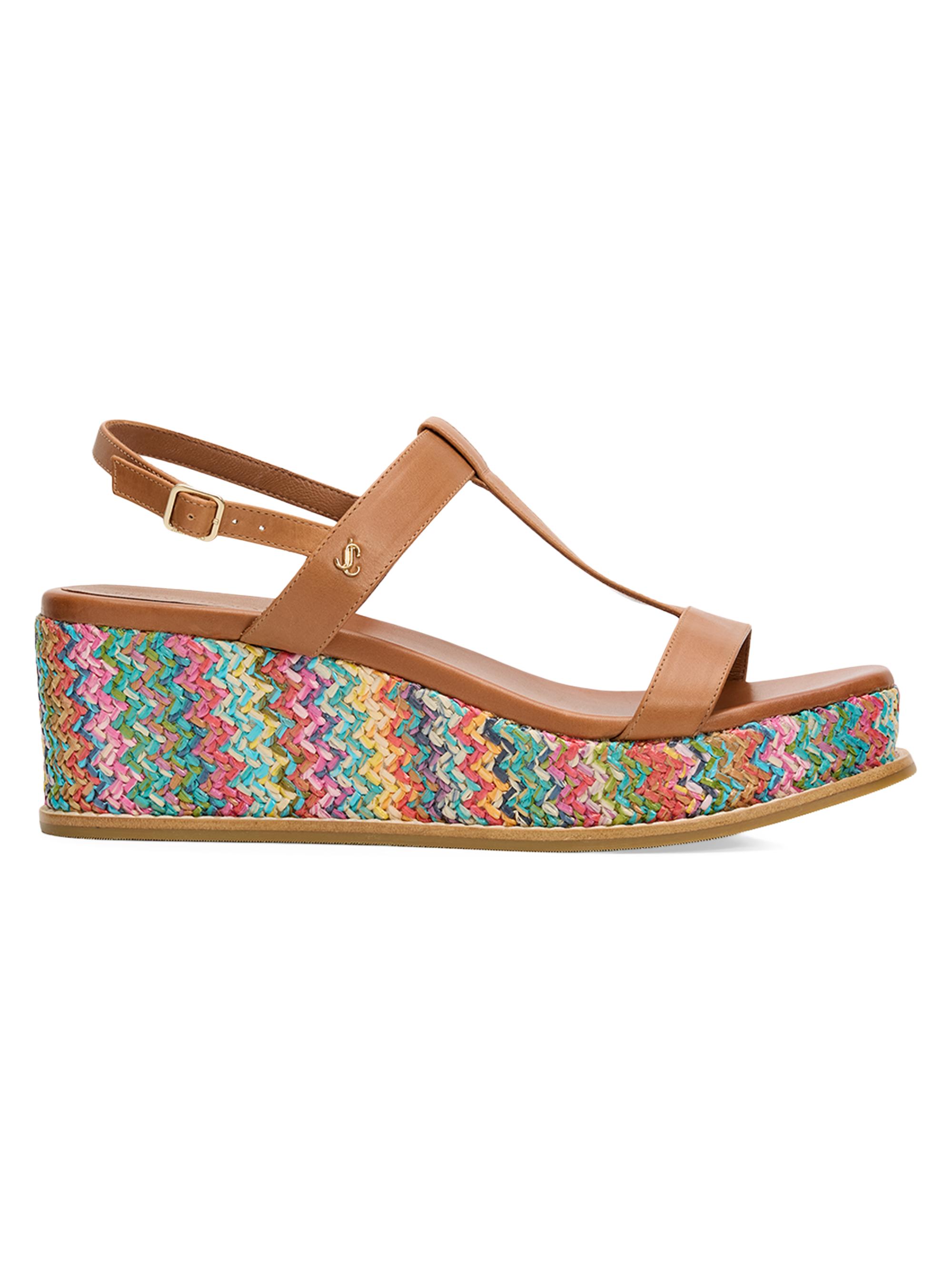 Jimmy Choo Women's Theia 60MM Chevron Raffia Wedge Sandals | Thumbnail 7