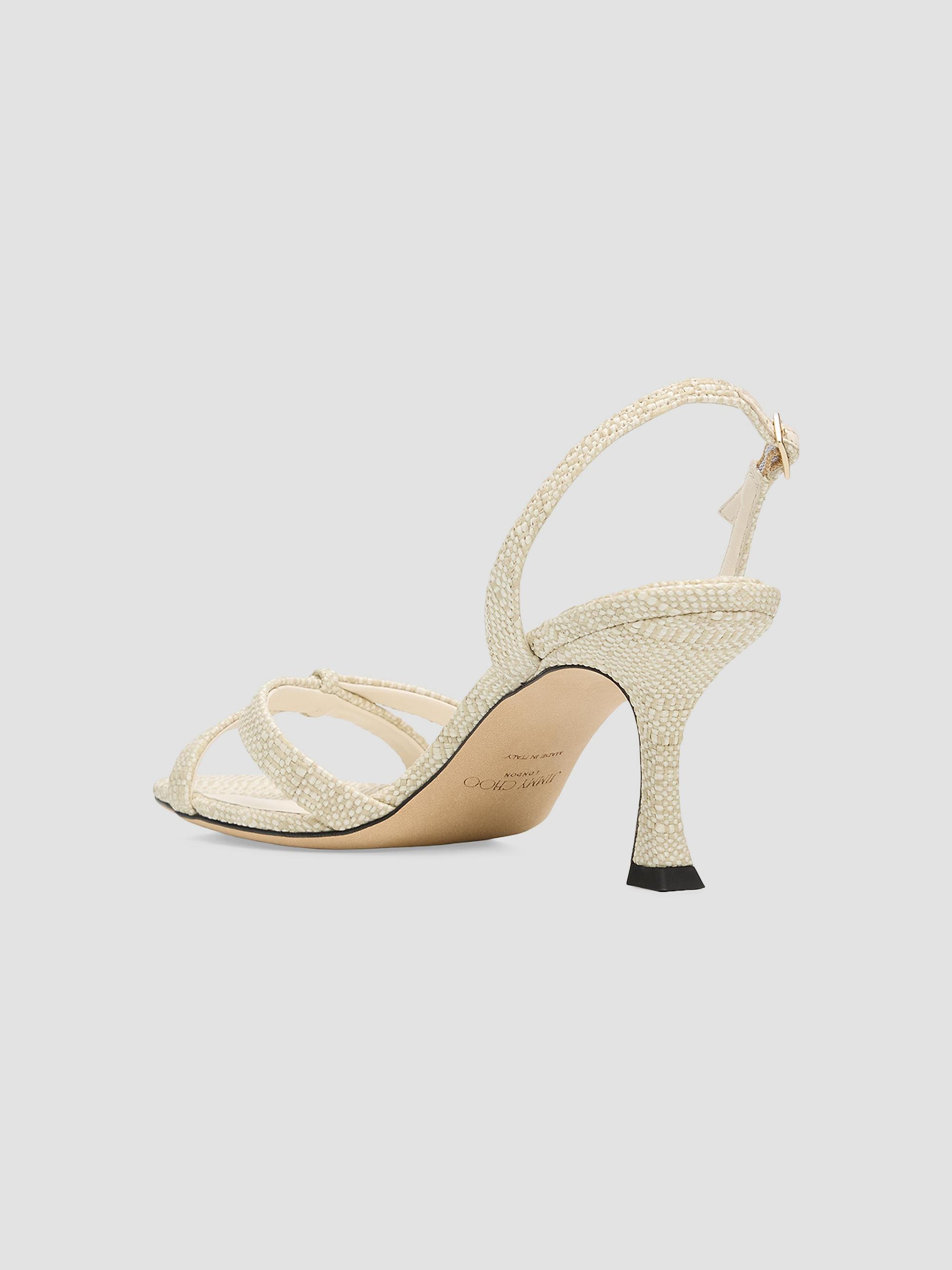 Jimmy Choo Women's Elsy 70MM Fine Raffia Slingback Sandals - Natural | Thumbnail 3