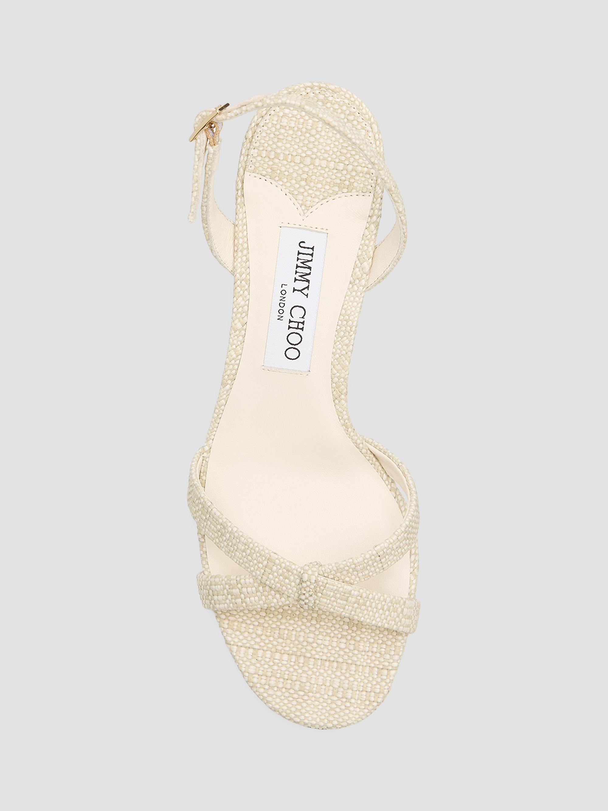 Jimmy Choo Women's Elsy 70MM Fine Raffia Slingback Sandals - Natural | Thumbnail 4