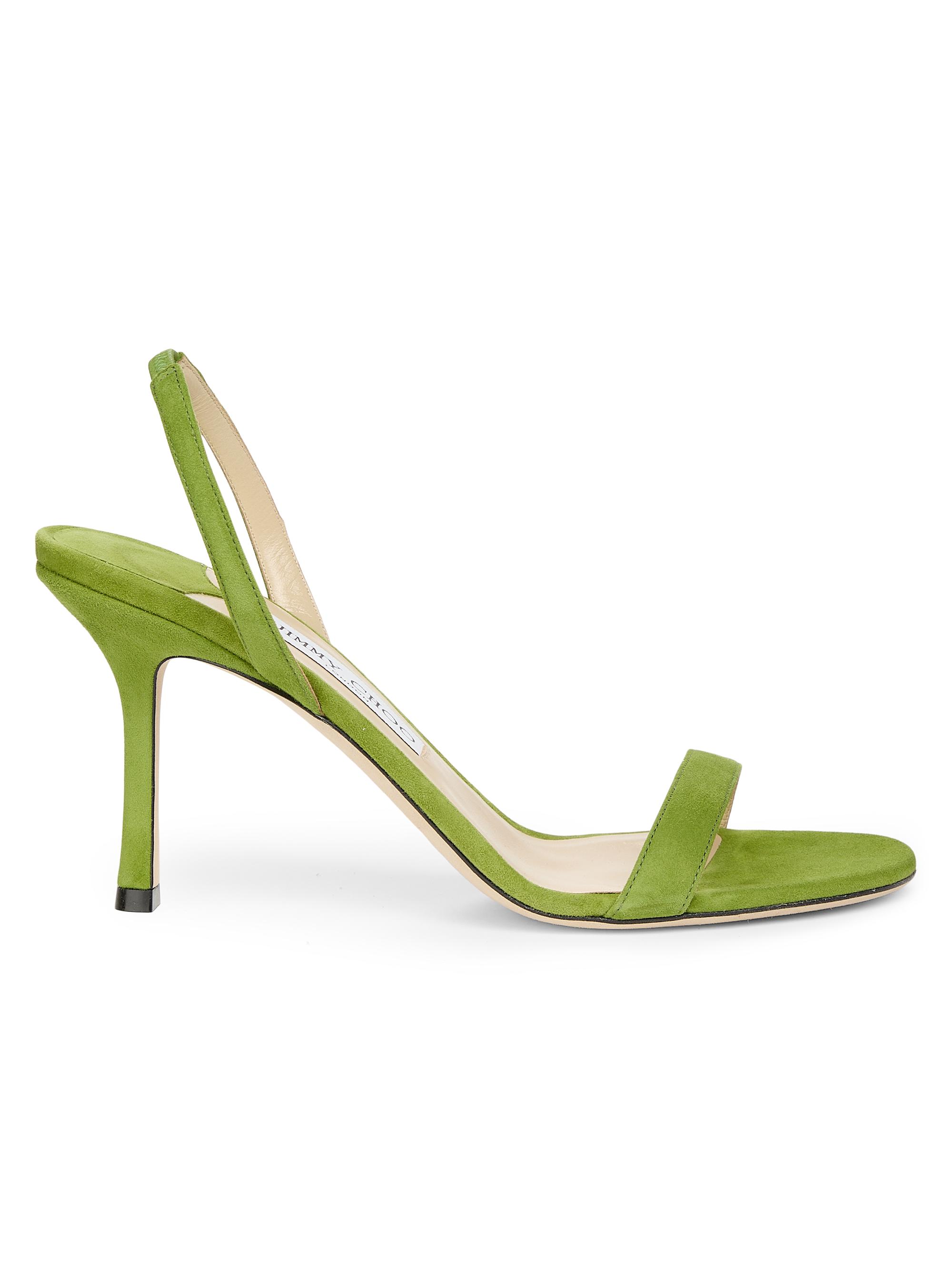 Jimmy Choo Women's Jenn 85MM Suede Slingback Sandals - Clover