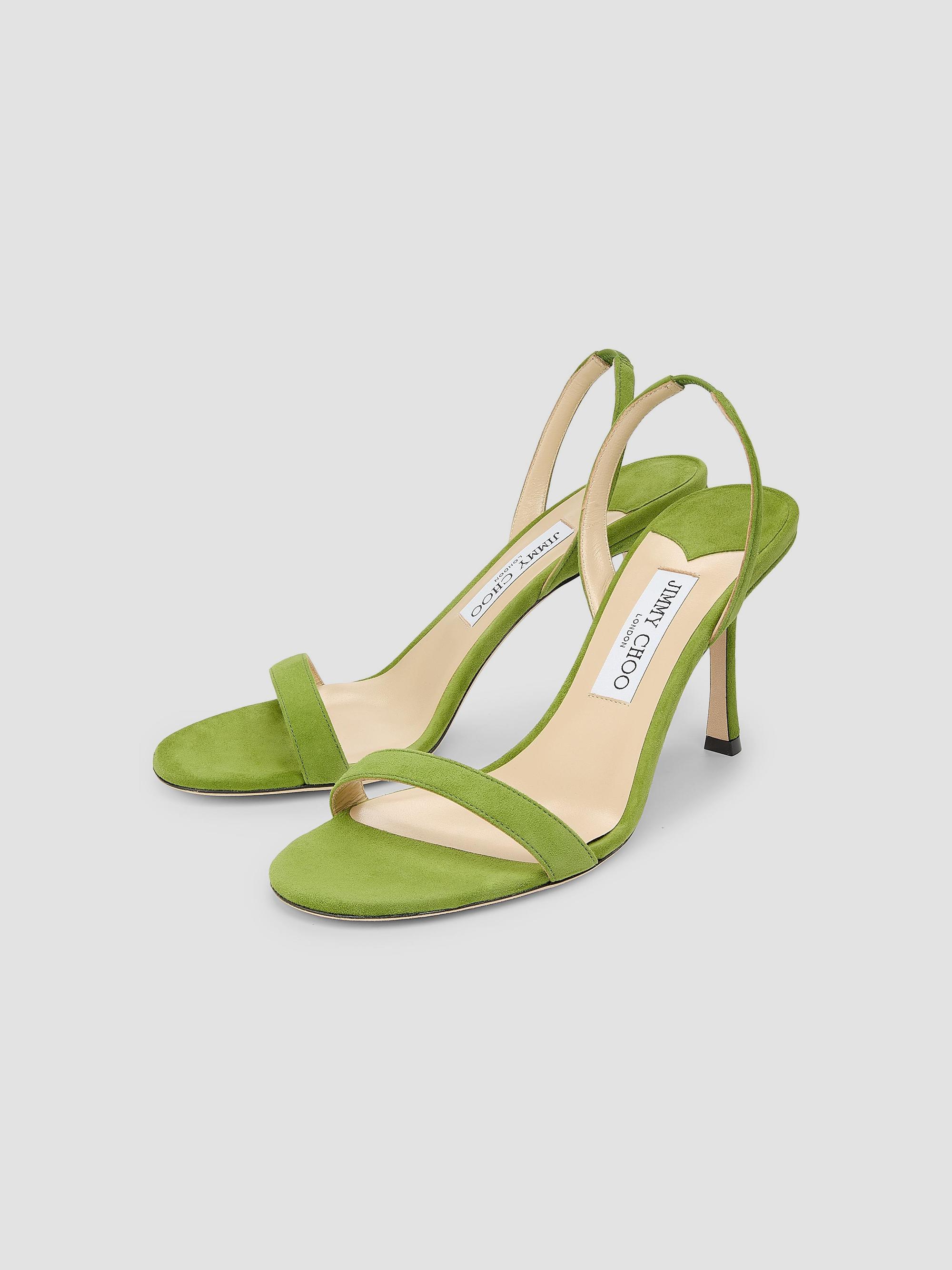 Jimmy Choo Women's Jenn 85MM Suede Slingback Sandals - Clover | Thumbnail 2