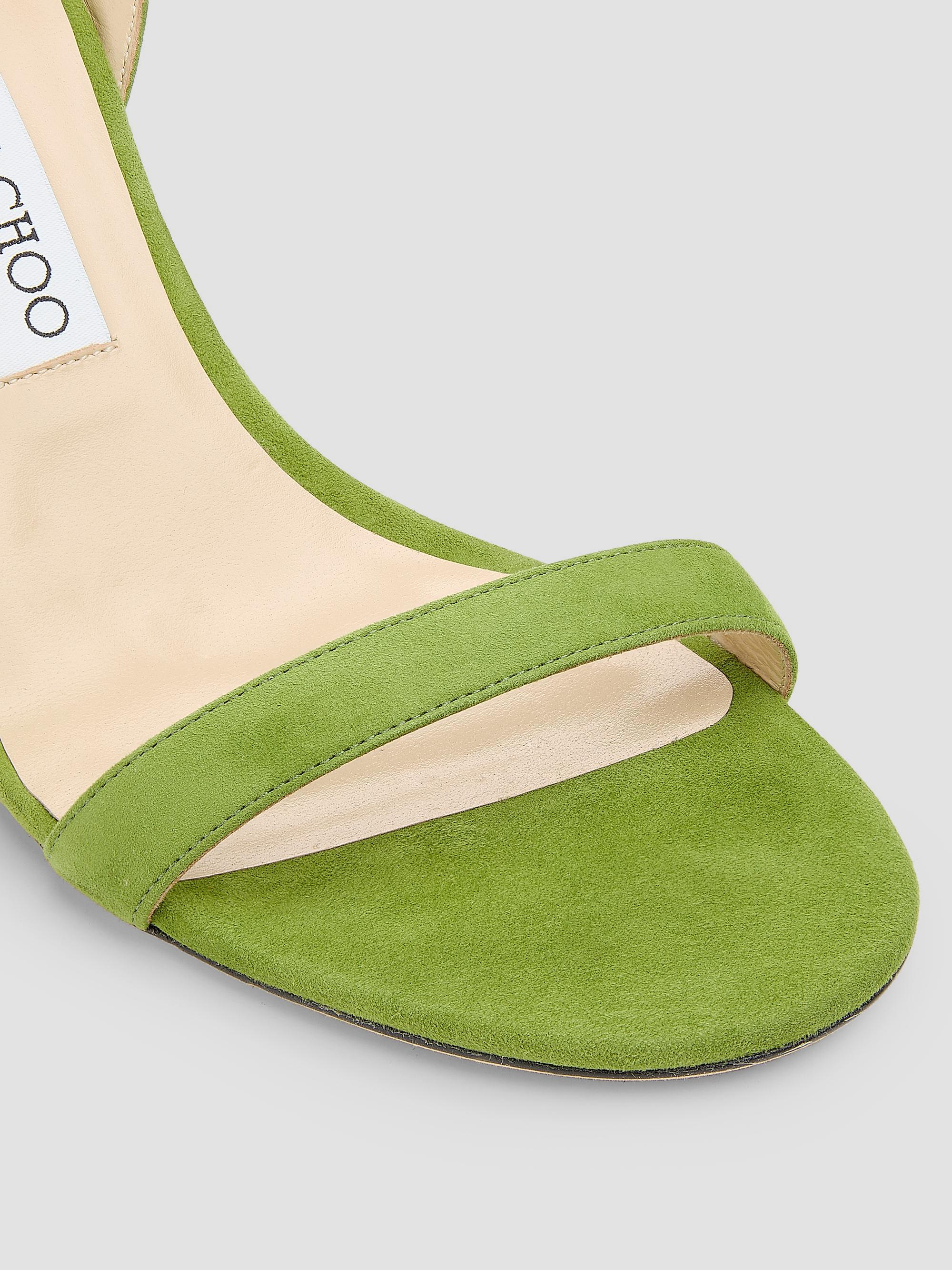 Jimmy Choo Women's Jenn 85MM Suede Slingback Sandals - Clover | Thumbnail 5