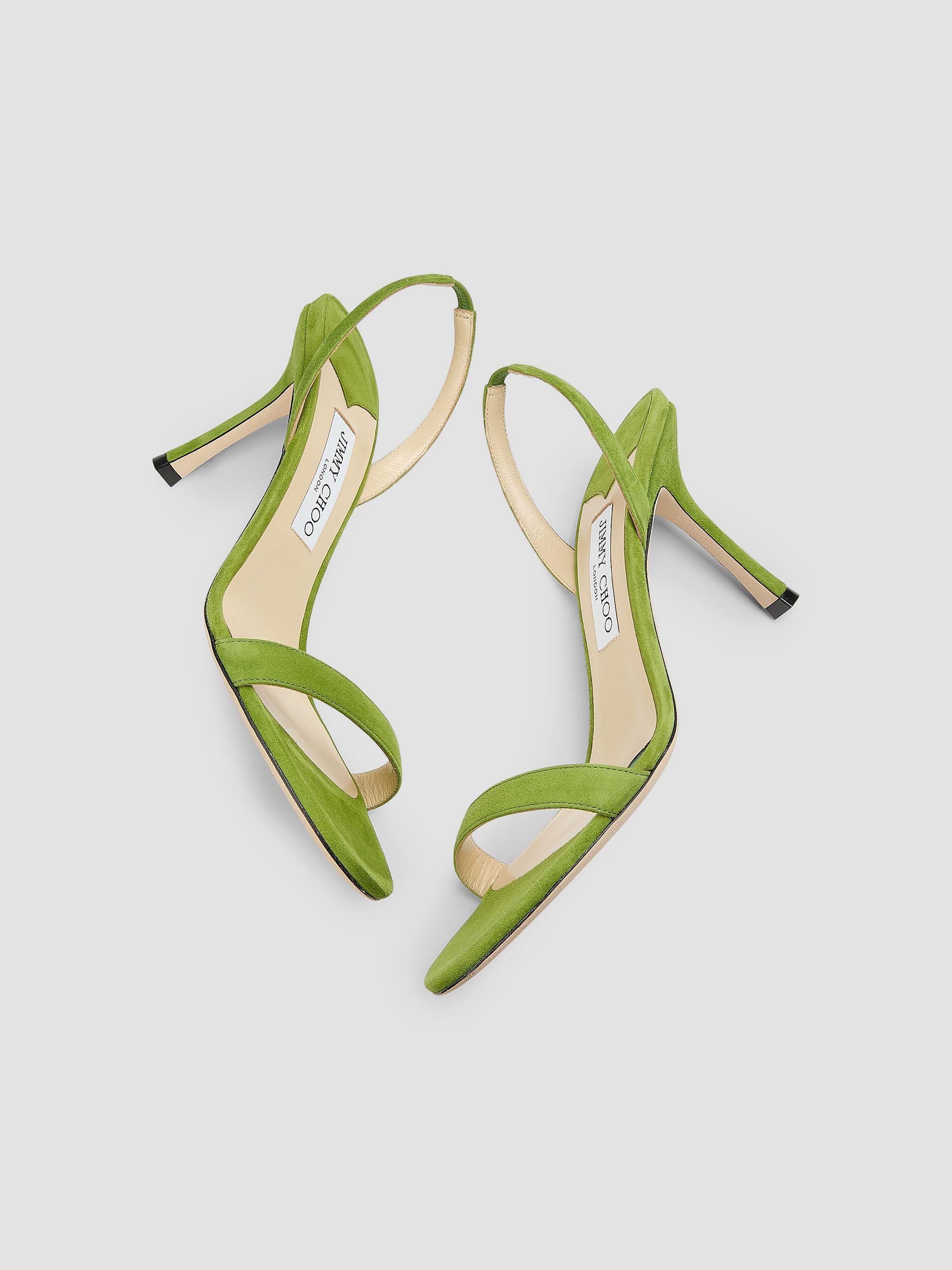 Jimmy Choo Women's Jenn 85MM Suede Slingback Sandals - Clover | Thumbnail 6