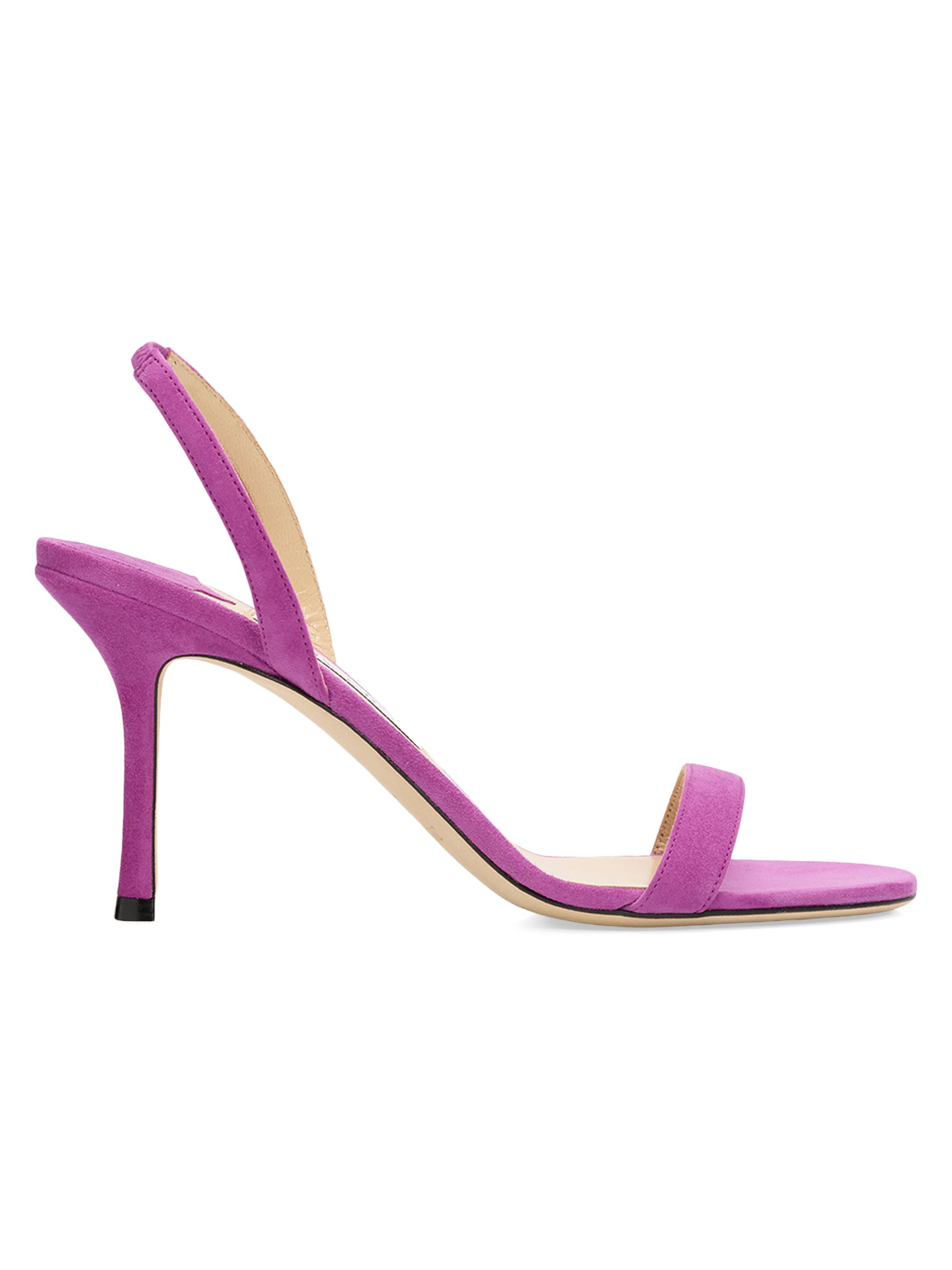 Jimmy Choo Women's Jenn 85MM Suede Slingback Sandals - Violet Orchid - Women's Clothing