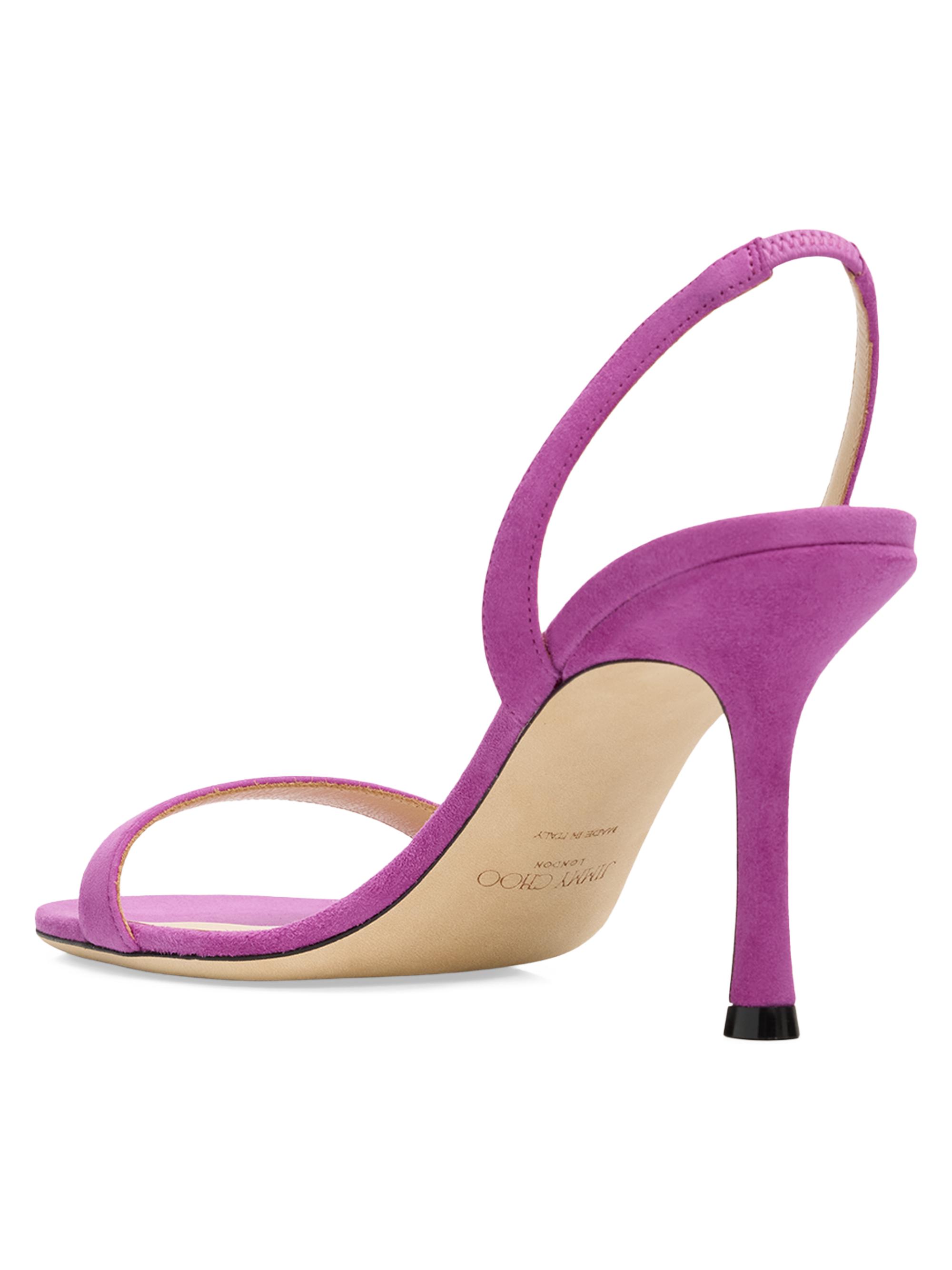 Jimmy Choo Women's Jenn 85MM Suede Slingback Sandals - Violet Orchid | Thumbnail 3