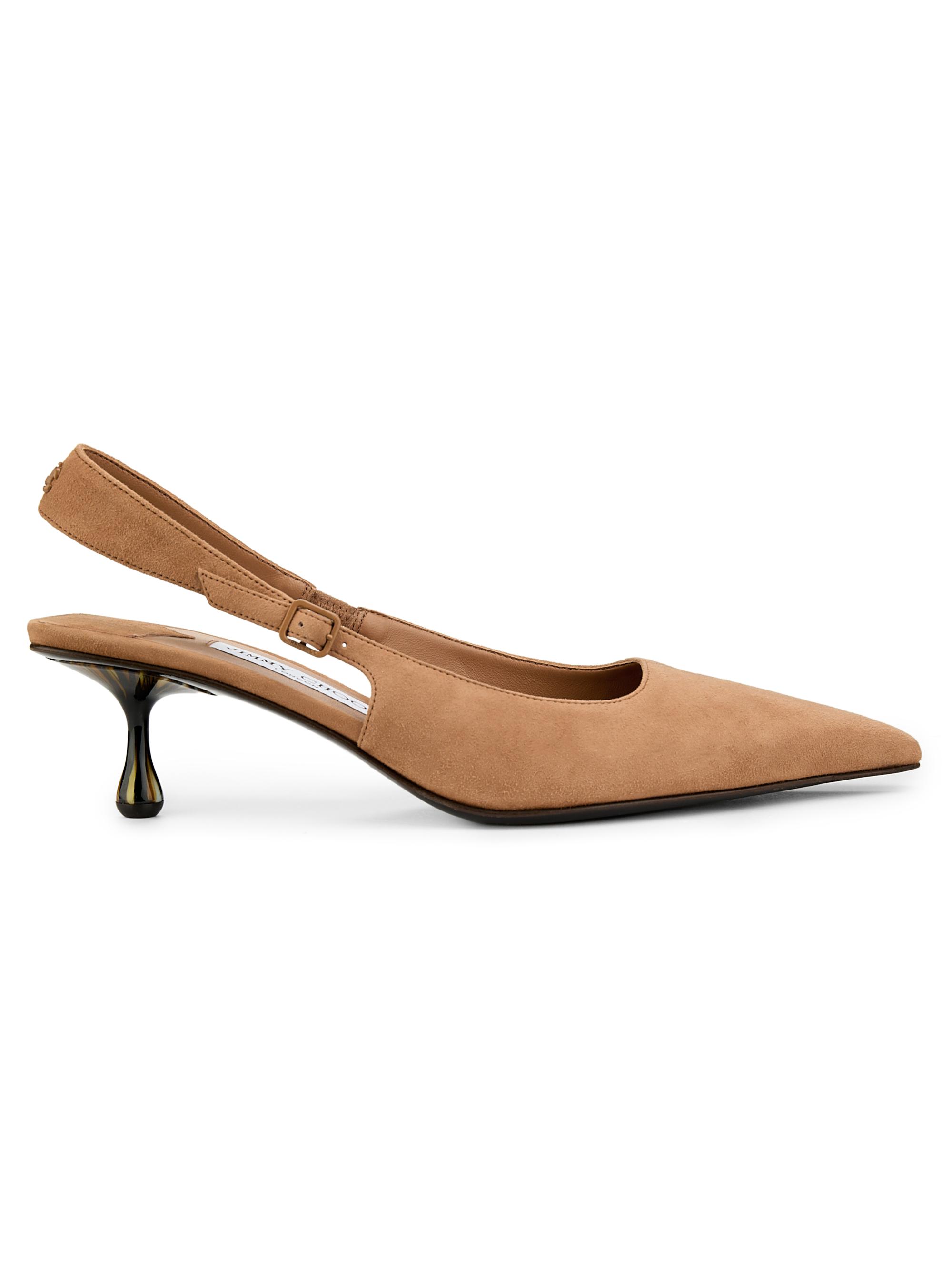 Jimmy Choo Women's Amel 50MM Suede Slingback Pumps - Toffee | Thumbnail 7