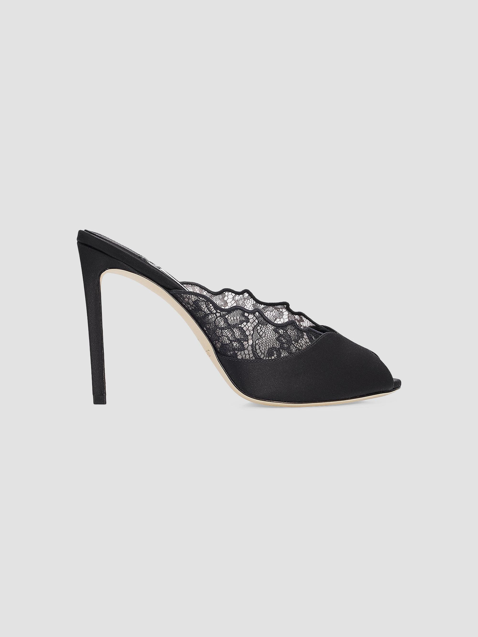 Jimmy Choo Brigitte 100MM Lace & Satin Mules | Saks Fifth Avenue