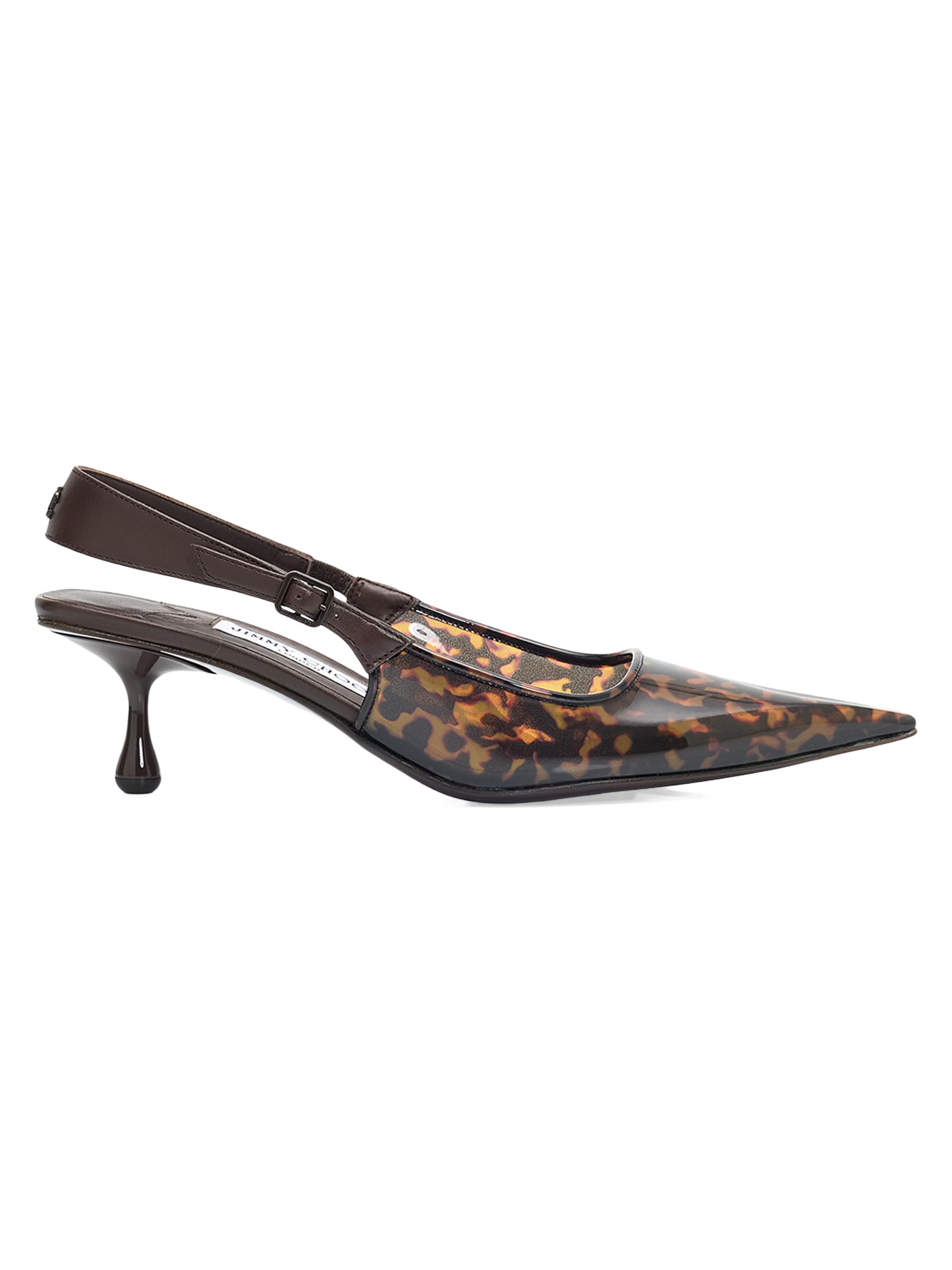 Jimmy Choo Women's Amel 50MM Tortoiseshell Slingback Pumps - Amber