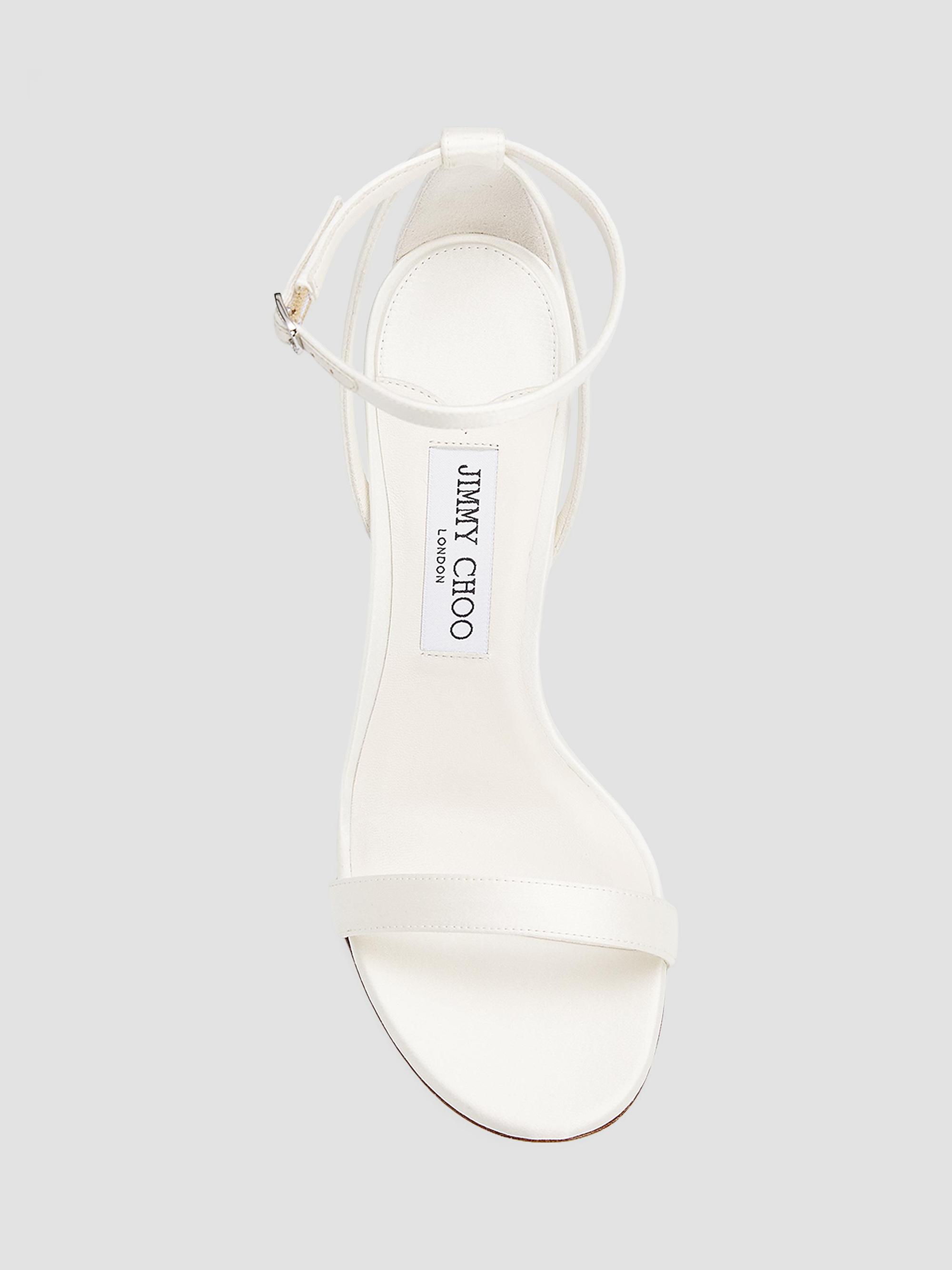 Jimmy Choo Women's Moza 100MM Crystal-Buckle Satin Sandals - | Thumbnail 4