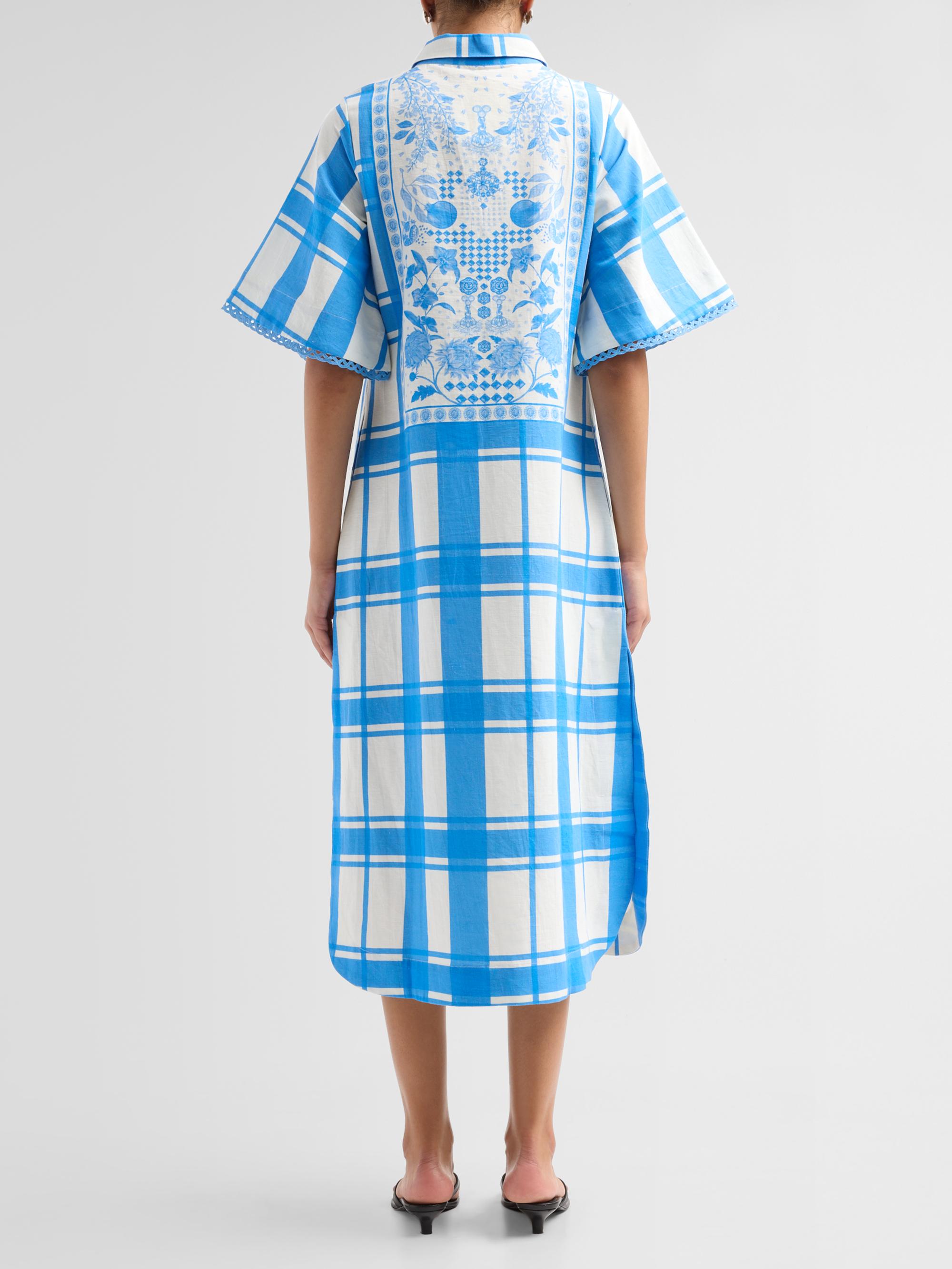 Verandah Women's Bejewelled Summer Caftan Dress -  And Blue | Thumbnail 3