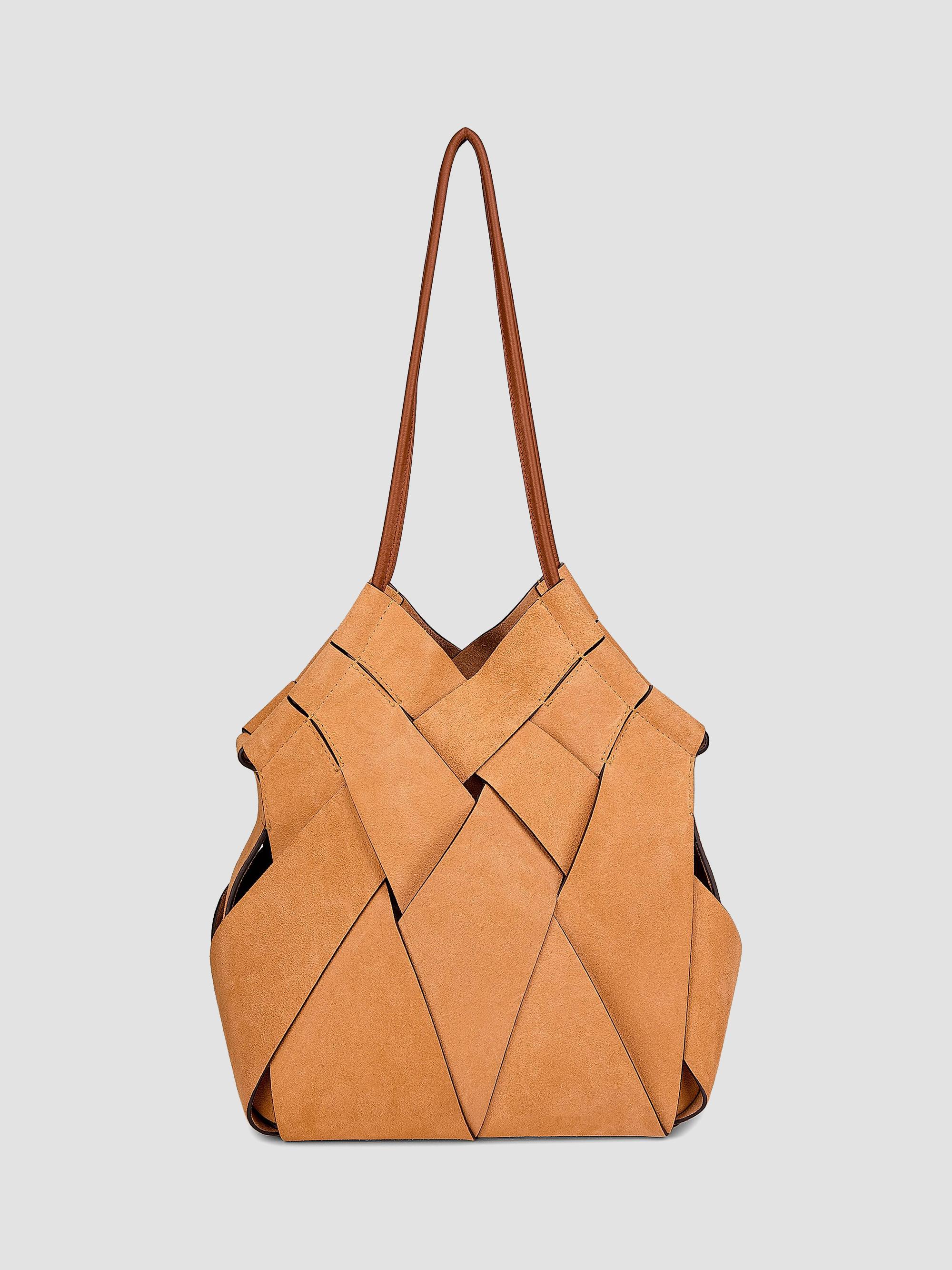 Ulla Johnson Women's Charlotte Basket-Weave Suede Tote Bag - Apricot