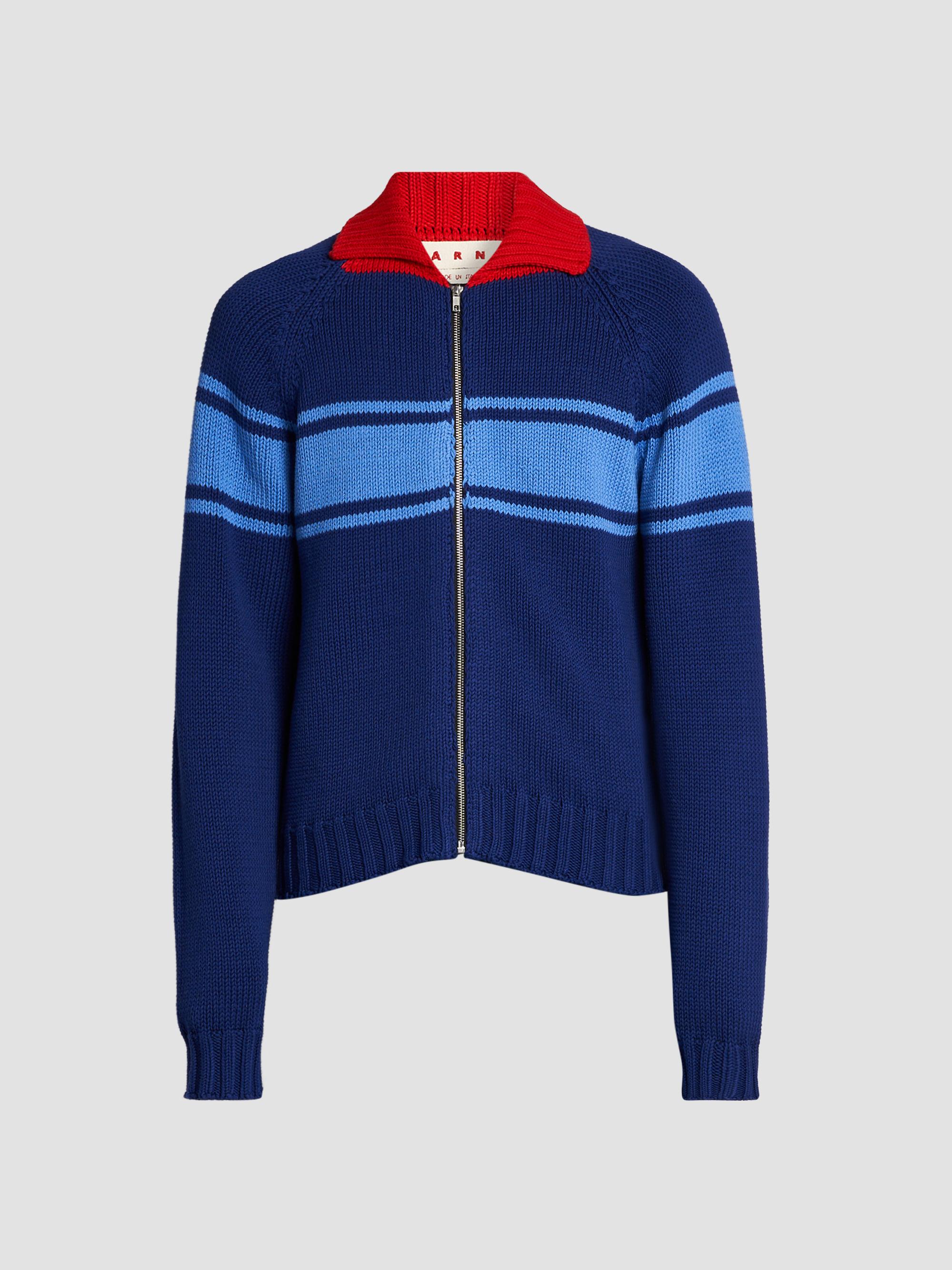 Marni Colorblocked Cotton Zip-Front Cardigan | Saks Fifth Avenue