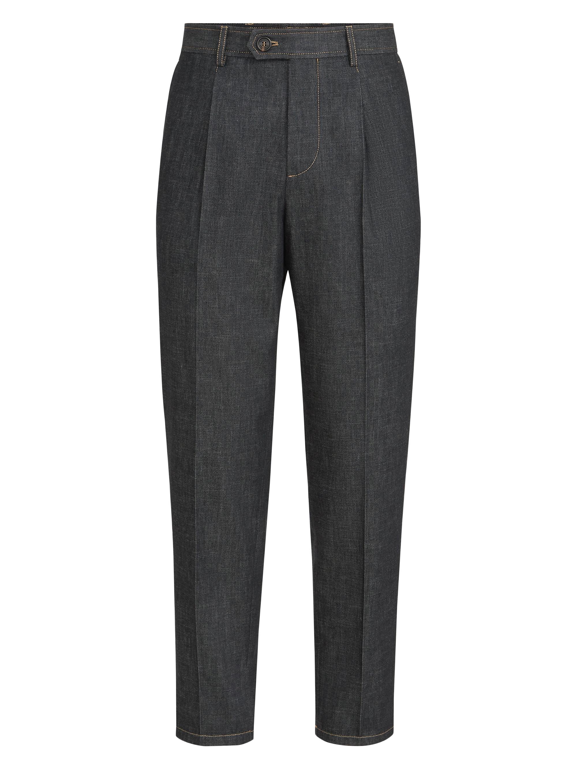 BRUNELLO CUCINELLI パンツ Brunello Cucinelli Virgin Wool Leisure Fit Trousers with Double