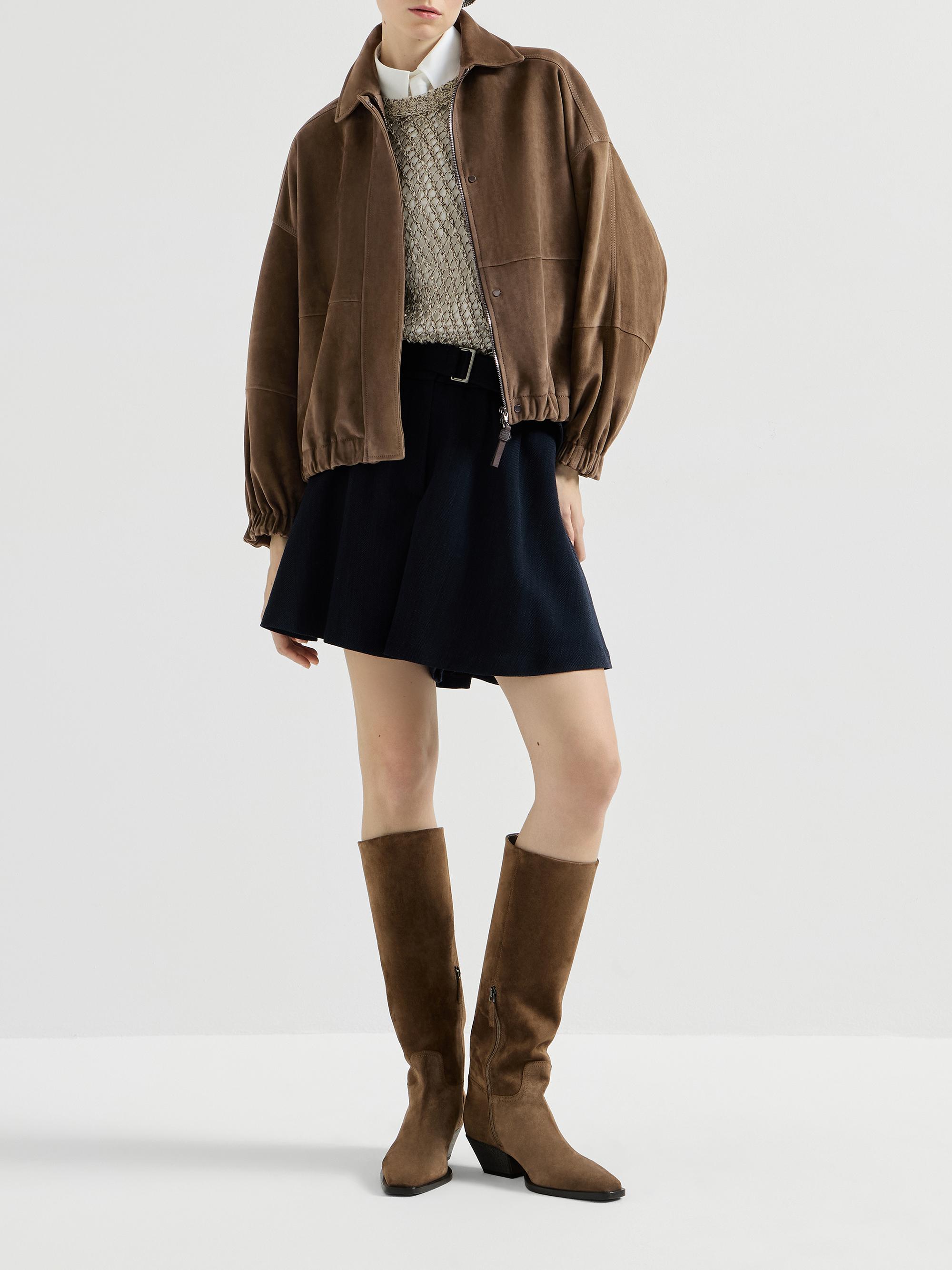 Brunello Cucinelli Dazzling Chiné Net Sweater in Silk and Linen