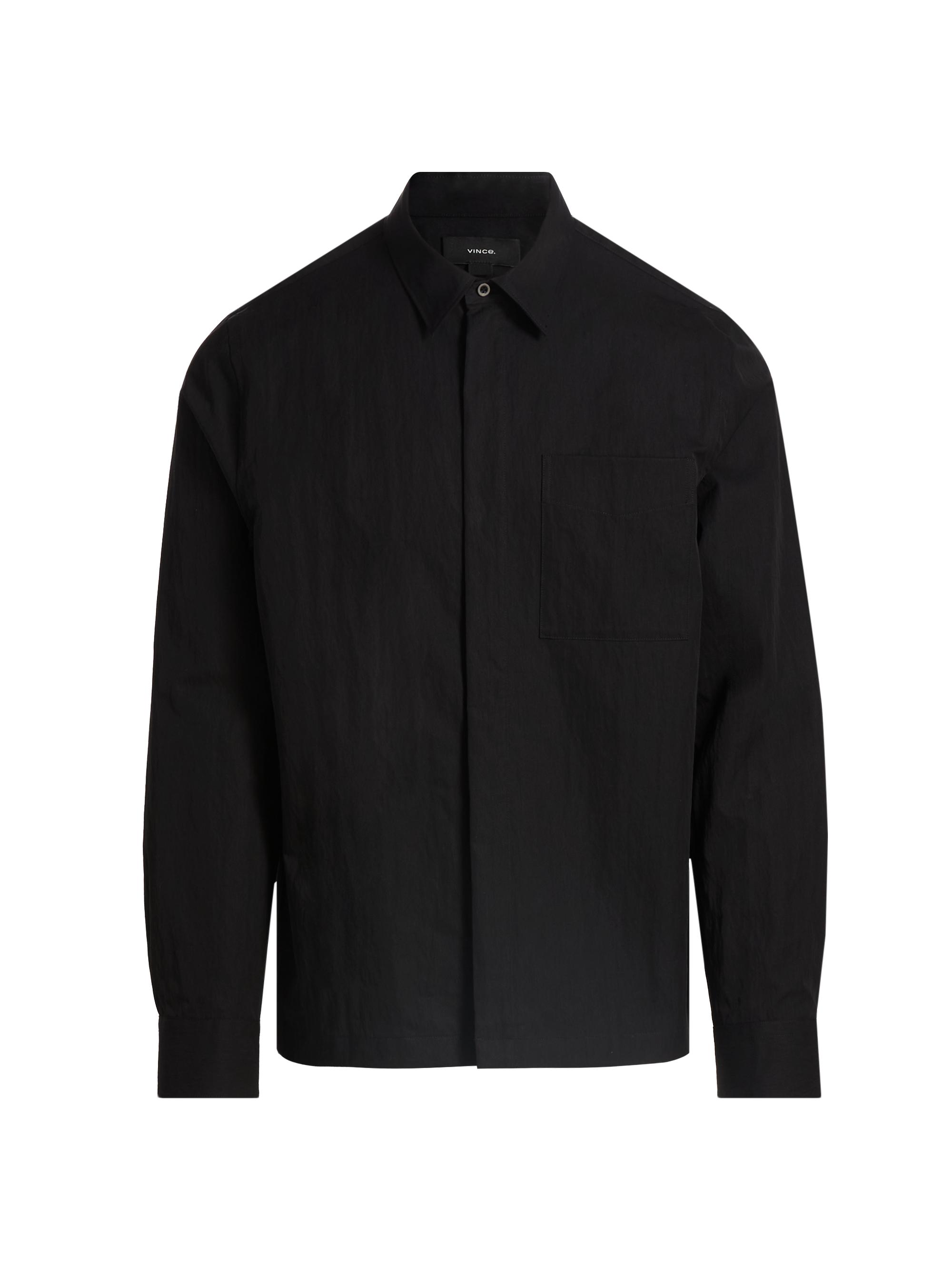 Vince Men's Patch Pocket Cotton-Blend Shirt Jacket - Black
