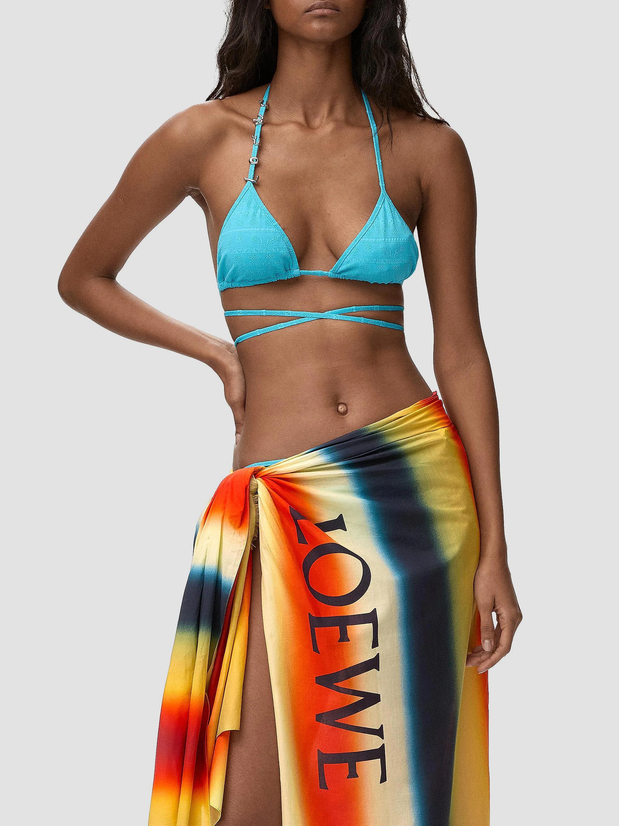 LOEWE LOEWE x Paula's Ibiza Logo Striped Cotton Pareo | Saks Fifth