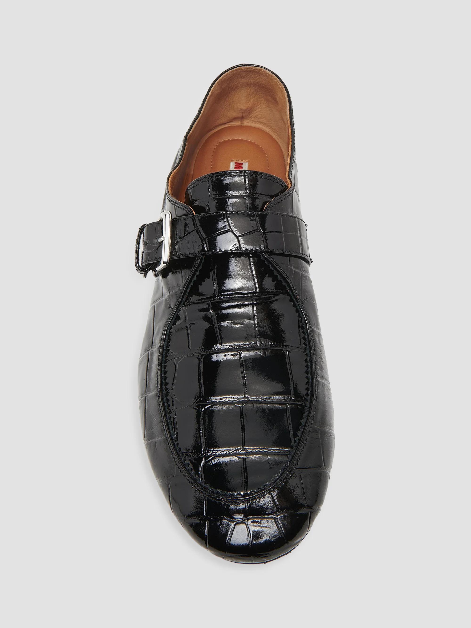 Marni Moc Toe Croc-Embossed Patent Leather Loafers | Saks Fifth Avenue
