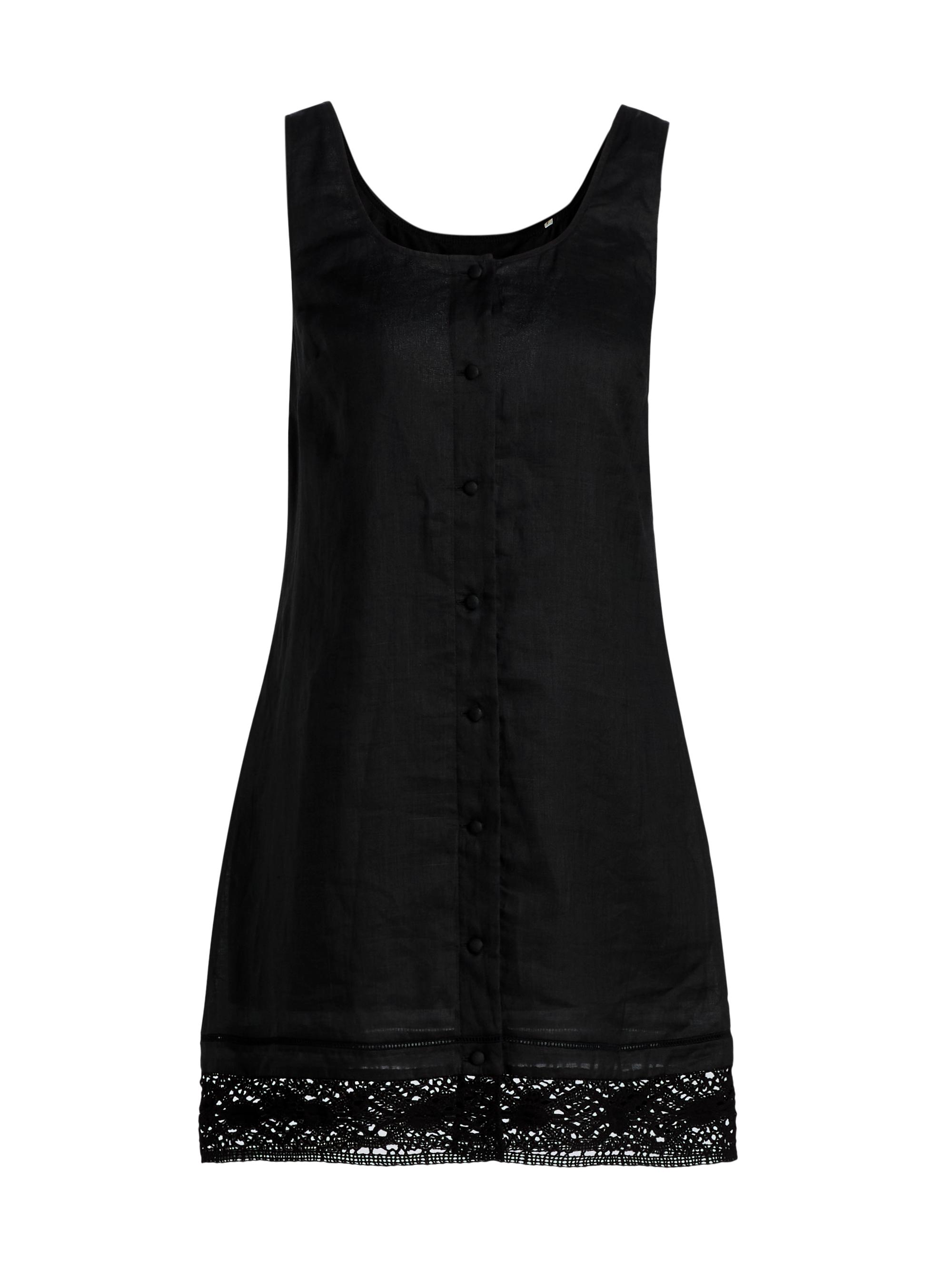 FRAME Women's The Heirloom Lace-Trim Minidress - Black - Women's Clothing