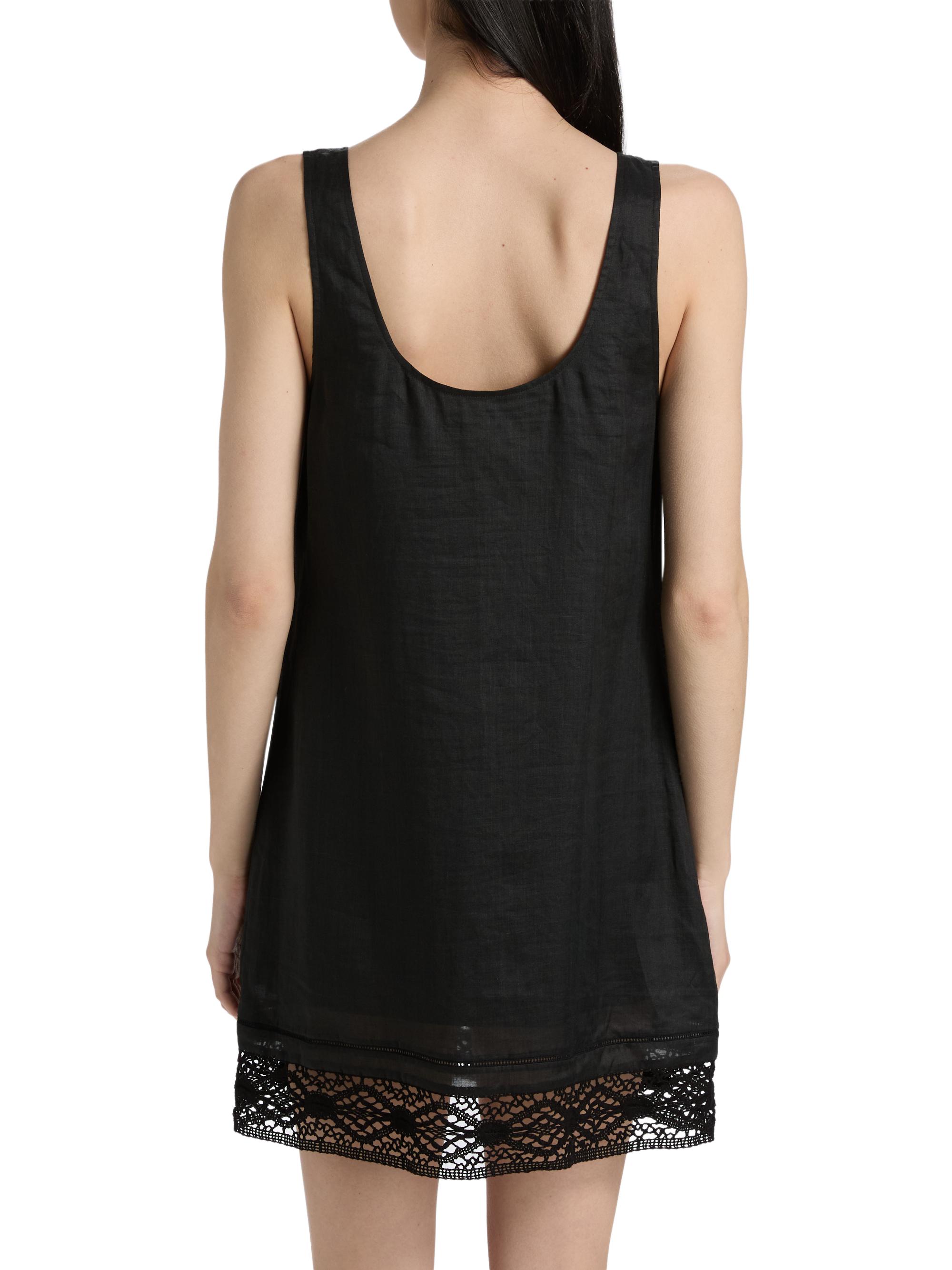 FRAME Women's The Heirloom Lace-Trim Minidress - Black | Thumbnail 5