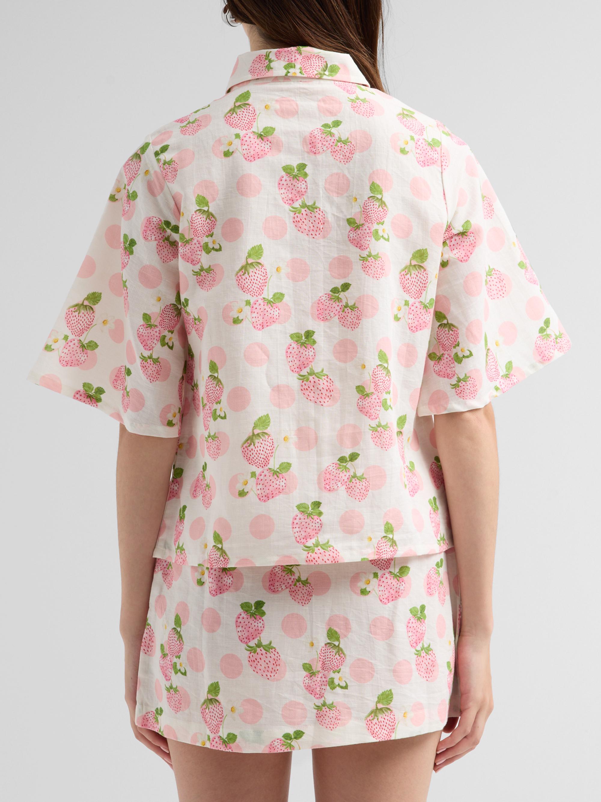 Verandah Women's Bejewelled Crop Shirt - Blush Berries | Thumbnail 3